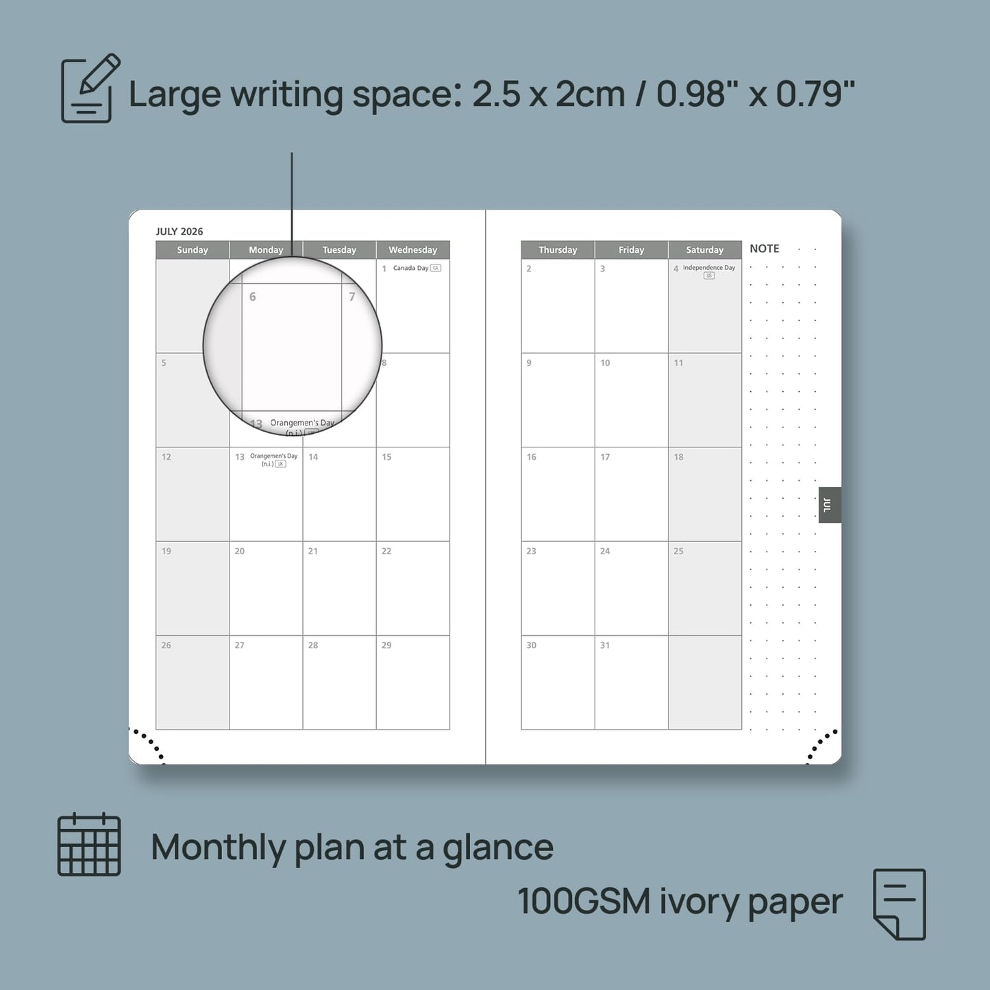 POPRUN Weekly Planner 2026 Pocket Size Calendar (4" x 6.25") 12 Months Notebook with Horizontal Layout, Leather Soft Cover, Inner Pocket, 100GSM Thick Paper, Pen Holder - Soft Pink