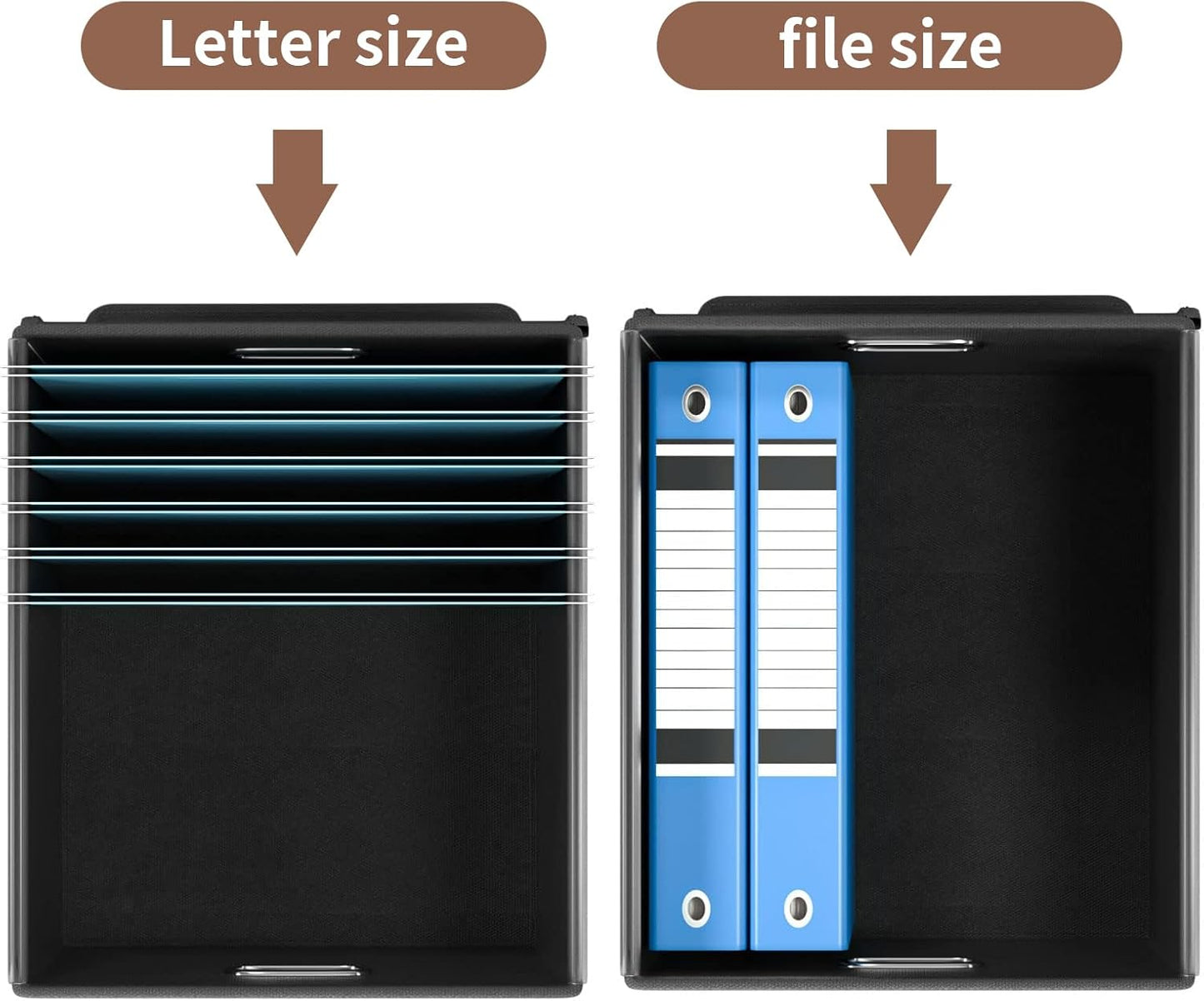 Huolewa Upgrade Portable File Organizer Box with Lid,Large Linen Hanging Office Document Storage Box with Lid,Collapsible Filing&Storage Box for Office/Decor/Home-14.9x12.7x10.8in,1pk-without folders
