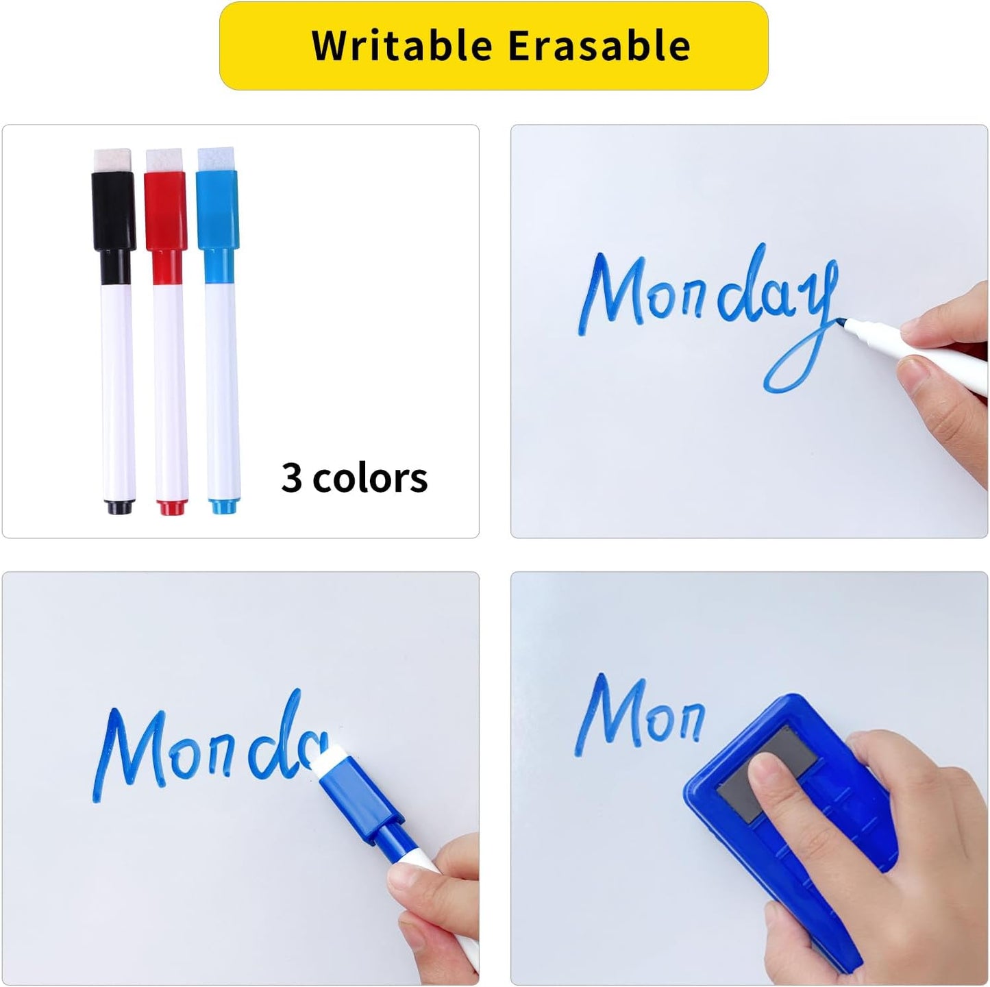 Magnetic Whiteboard Contact Paper 24" x 79" Peel and Stick Dry Erase White Board for Wall Self-Adhesive Decal Wallpaper Sticker for Office, Home, with Marker, Eraser and Magnet