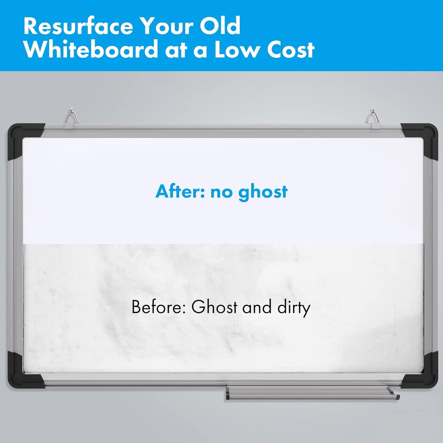 HAMIGAR Whiteboard Sticker for Wall 36" x 157" Dry Erase Board Large Wallpaper Peel and Stick, White Board Stick on Wall, Contact Paper Adhesive Poster Board Whiteboard with 1 Marker