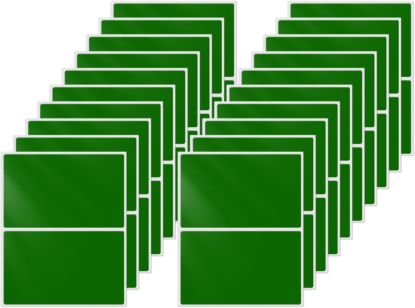 Color Coding Stickers Rectangle 3×2 Inch Vinyl Green Sticker Removable Waterproof Writable File Folder Moving Labels for Boxes Home Office Marking 40 PCS