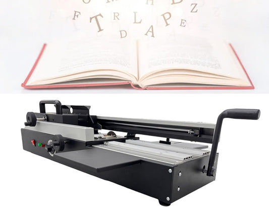 TECHTONGDA Hot Melt Glue Binding Machine A4 Desktop Hot Glue Book Binder, 110V Manual Book Binding Machine with Double Roller Applicator, 200 Books Per Hour