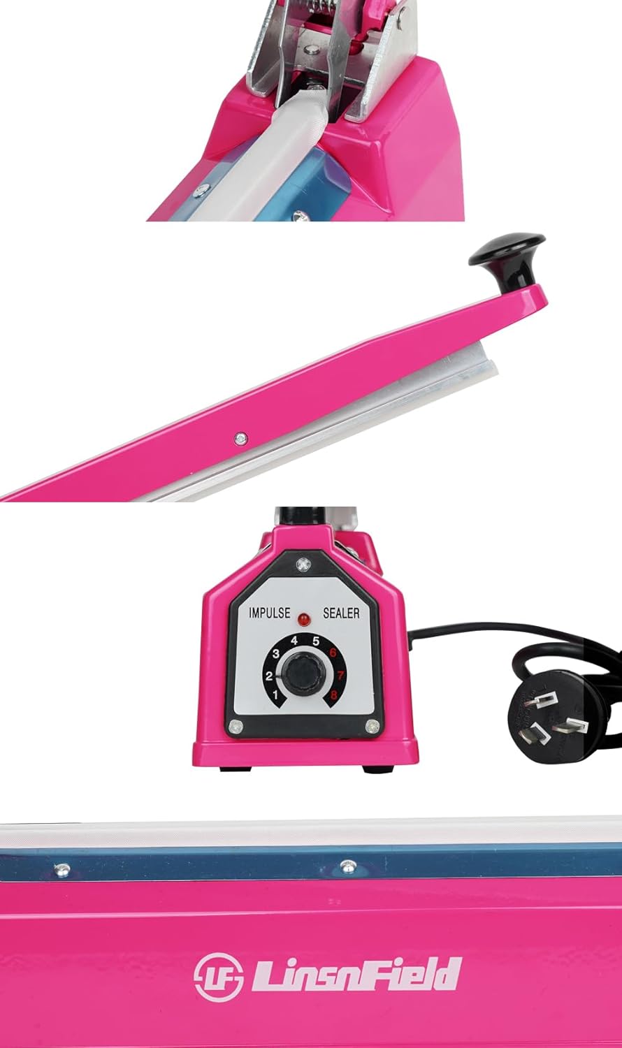 Sealer Pro, Patented 12-inch Impulse Heat Sealer, 7-mm Sealing Width Super Heavy Duty Bag Sealing Machine with Extra 2 Replacements, 1Fuse Included, Dragon Fruit
