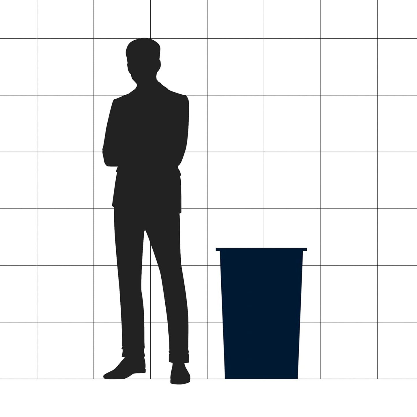 35 Gallon Blue Square Commercial Trash Can
