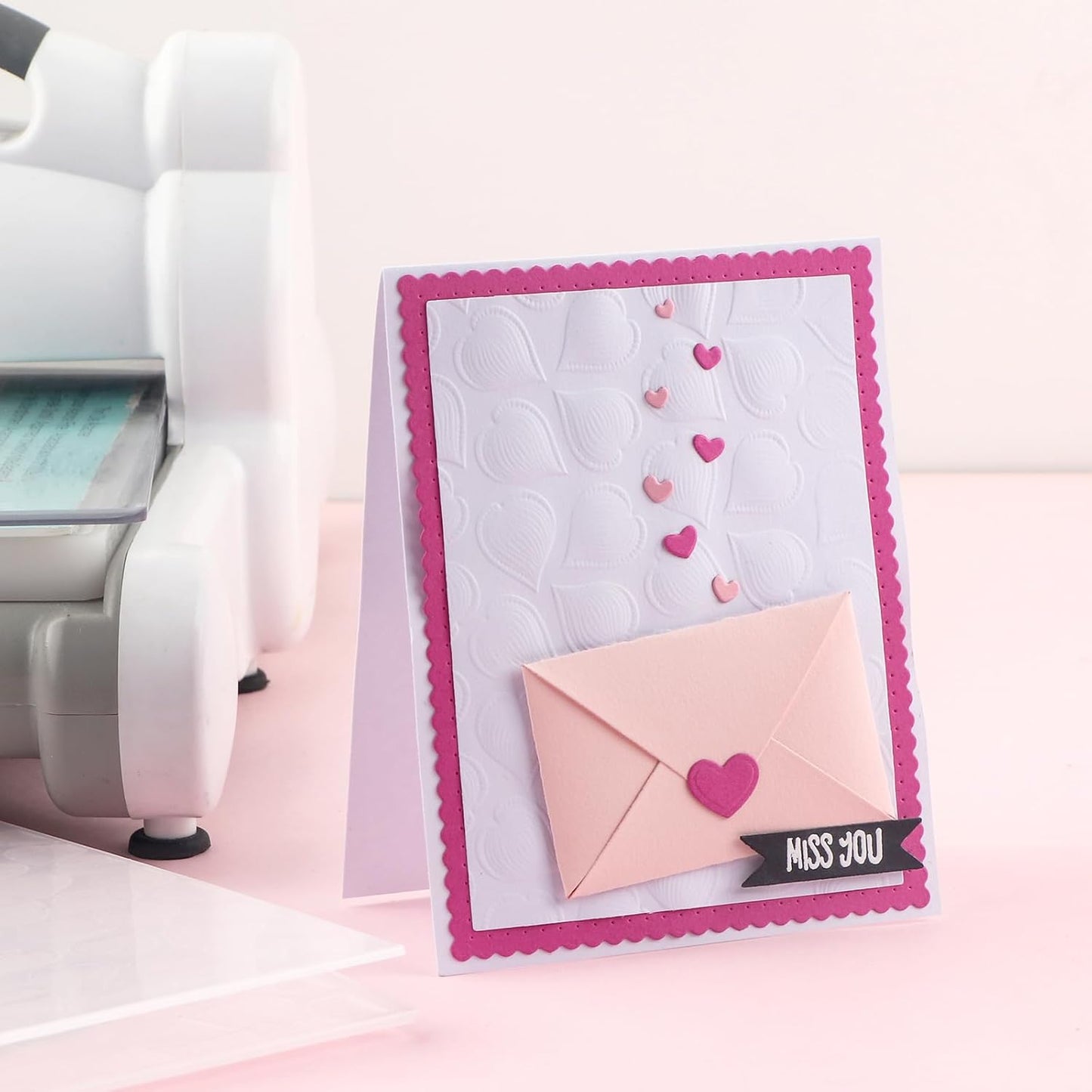 BAOFALI 3D Embossing Folder for Card Making Love Heart Plastic Embossing Folders for DIY Scrapbooking Photo Album Card Paper Craft Decoration Embossing Template Paper Card Embossing Stencil