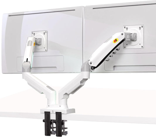 NB North Bayou Dual Monitor Desk Mount Stand Full Motion Swivel Computer Monitor Arm for Two Screens 17-27 Inch with 4.4~19.8lbs Load Capacity for Each Display F160-W