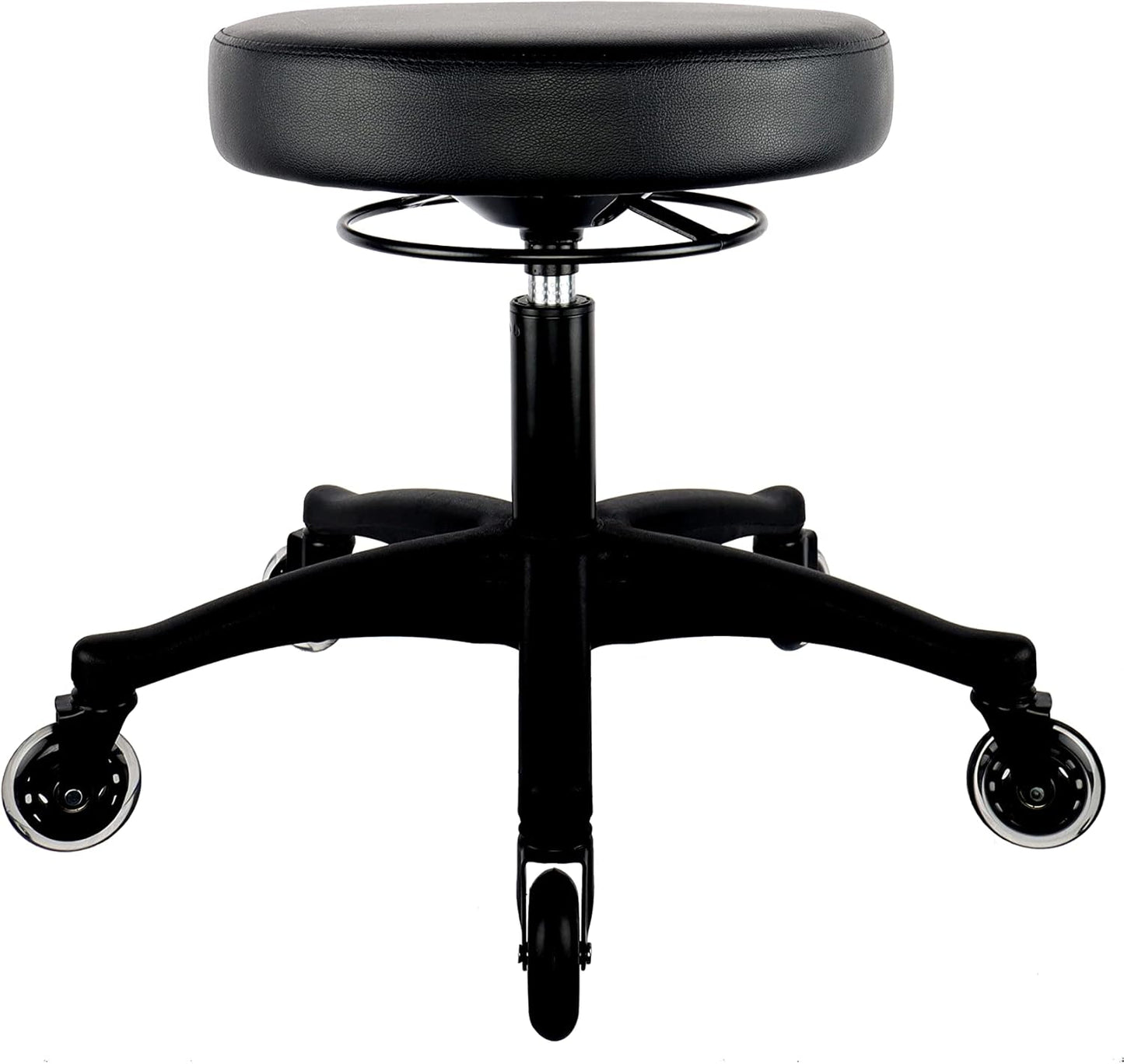TAKE UR SEAT® 15" Table Height Adjustable Round Seat Stool Heavy Duty Built and Shipped Within 24 Hours, Spa, Medical, Lab, Black (Rubber Caster)