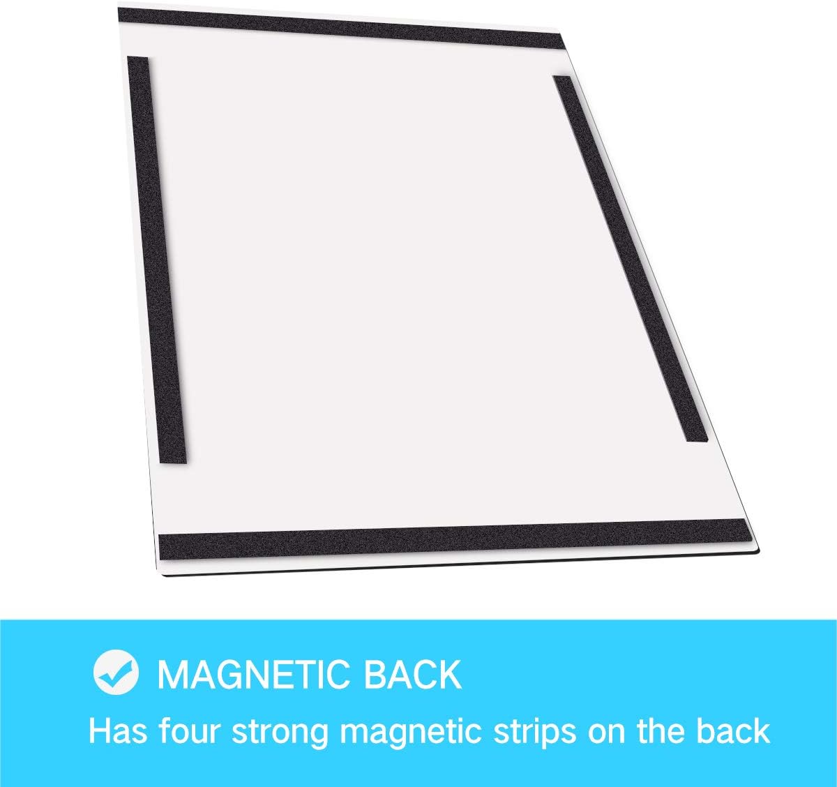 Document Sign Holder Pockets with Magnetic Back, Plastic Poster Picture Notice Display Frame for Fridge/Whiteboard/Chalkboard/Cabinet, 8.5 x 11.6 Inches, Black, 2 Pcs