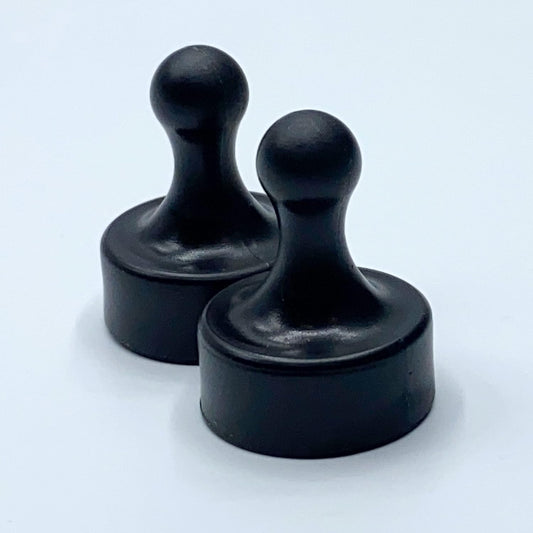 GLASSBOARD STUDIO Powerful Neodymium Magnets, Pawn-Shaped - Strong Fridge/Refrigerator and Whiteboard Magnet, Ideal for Office, Kitchen, Crafts - Rare Earth, Heavy Duty (2, Black)