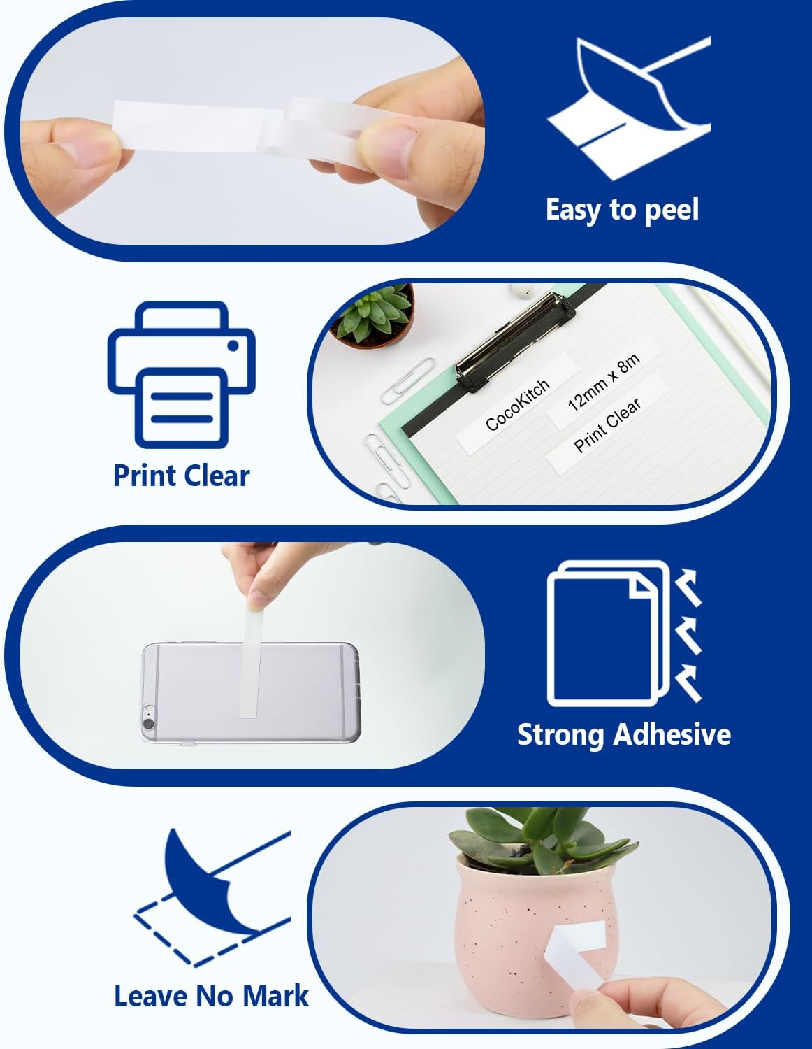 5-Pack TZe-221 Tape 9mm 0.35 Laminated White Compatible for Brother P Touch Label Tape TZe221 TZ-221 Work with Ptouch PT-D210 PT-D220 PT-H103W PT-1890 PT-D600 PT-D410 Label Maker, 3/8 Inch x 26.2 Ft