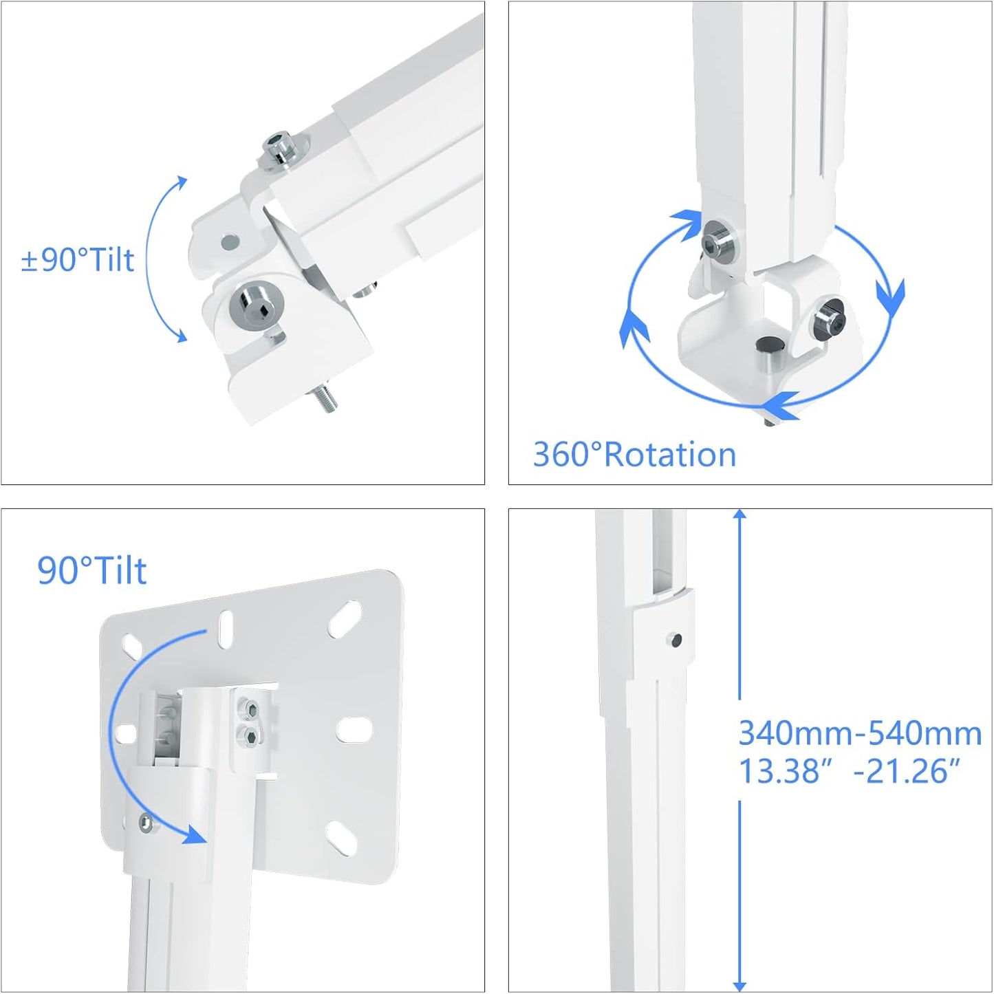 suptek Extended Mini Projector Ceiling Mount Adjustable Wall Mount with Thread Adapters for Projector DVR Camera, Max 21inch (PR05MINI)