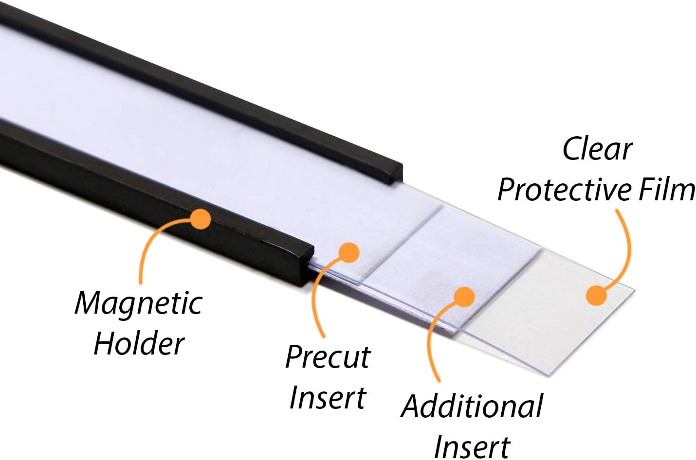 SmartSign Magnetic 'C' Channel Label Holders for Metal Racks and Shelves | 0.5" x 4" Pack of 25