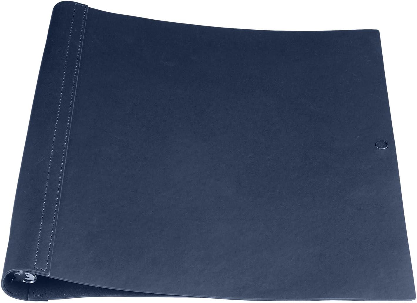 Leather 3 Ring Binder Holds 8.5 x 11 Inch Paper Binder Organizer Vintage Faux Leather Portfolio Folder Planner for Office Home Document Photo Diary Supplies(Navy Blue)