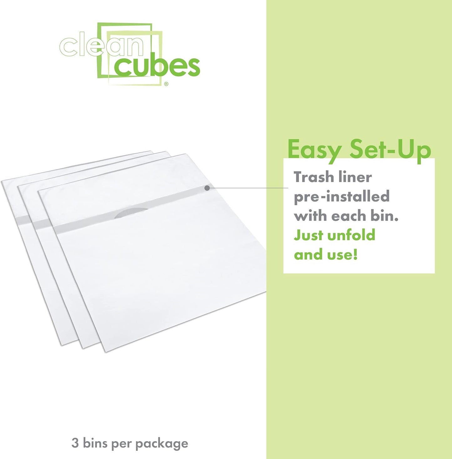 | 13 Gallon Disposable Trash Cans (3-Pack) with Fitted Trash Bags - Reusable Garbage and Recycling Bins for Parties, Events, and More (White - 17" Height x 13.5" Width x 10" Depth)