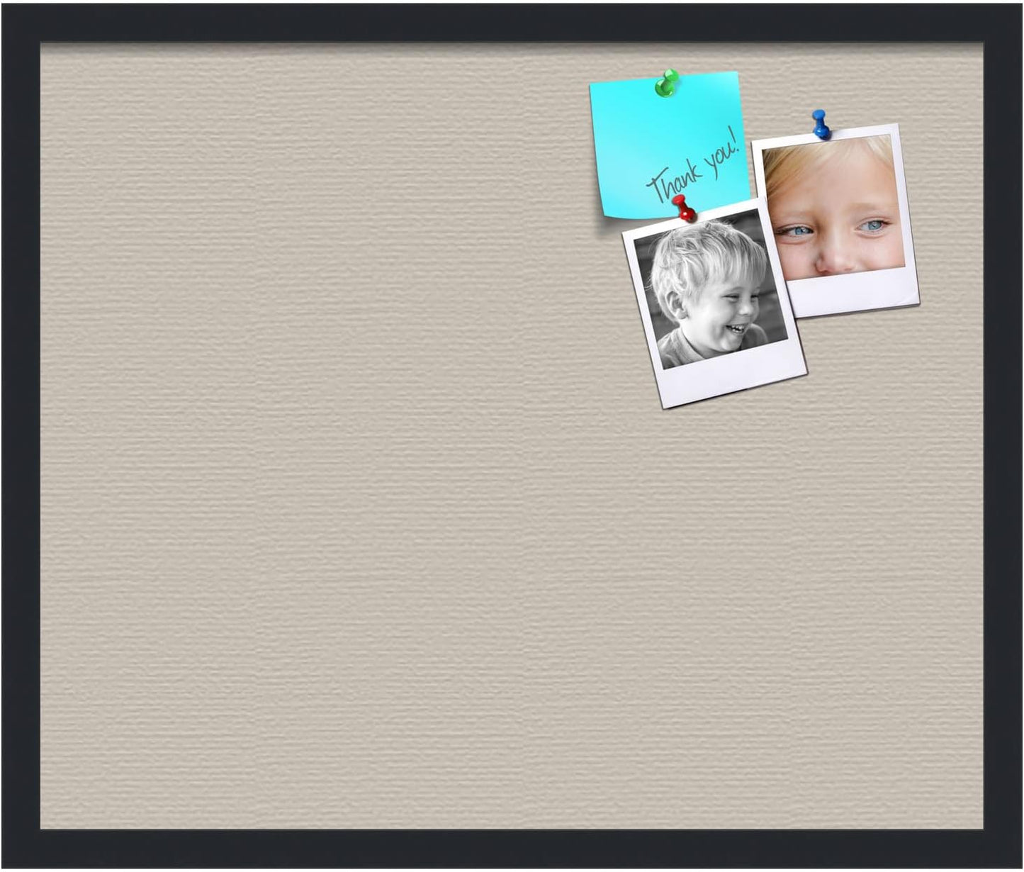 PinPix 24x20 Inch Cork Bulletin Board. This Decorative Framed Pin Board Comes with Desert Pastel Design and a Satin Black Frame. Ideal for Home Office Decor or Message Board (PinPix-1815)