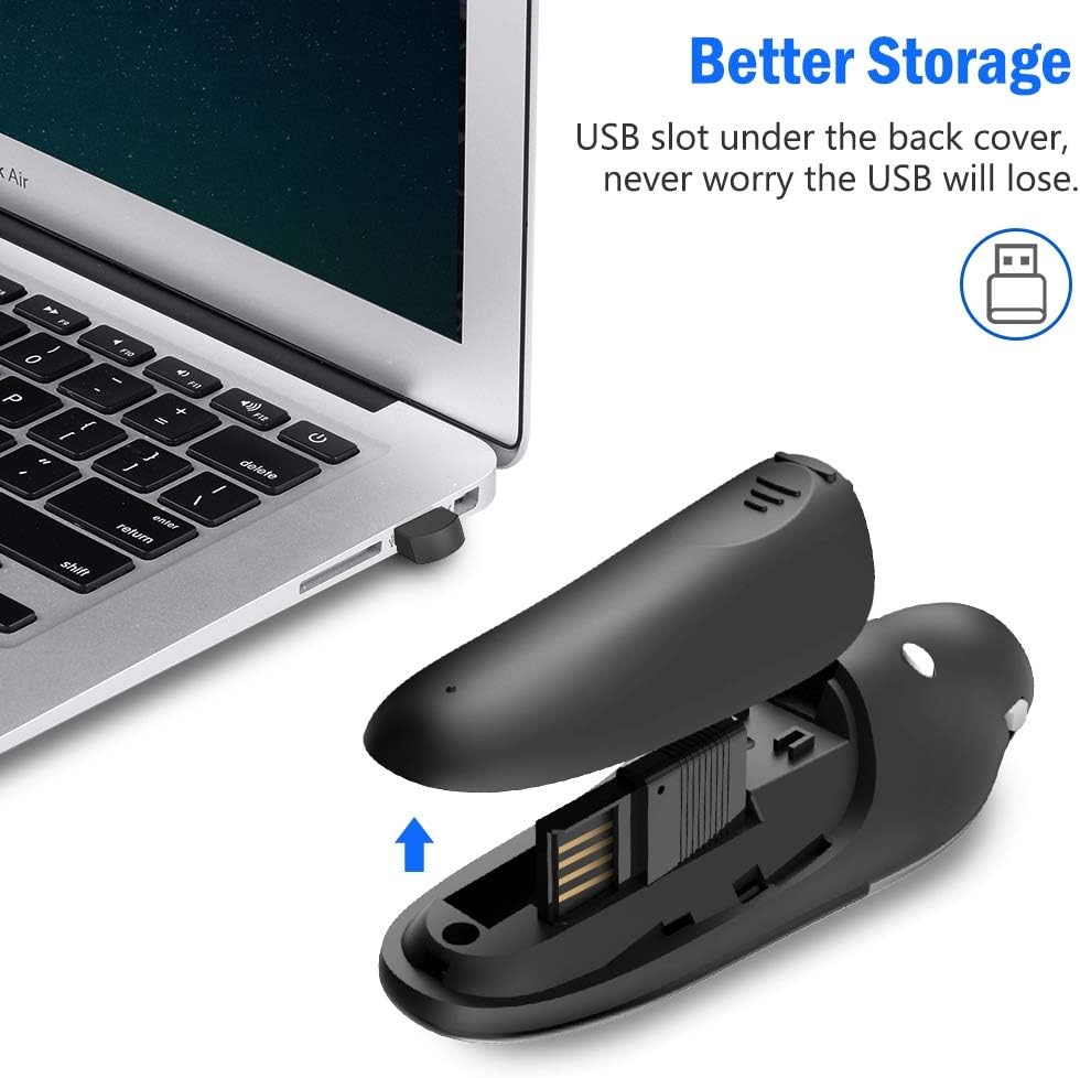 Presentation Remote Clicker, Wireless Presenter for PowerPoint Presentation Remote, RF 2.4GHz USB for Mac, Keynote, Computer, Laptop