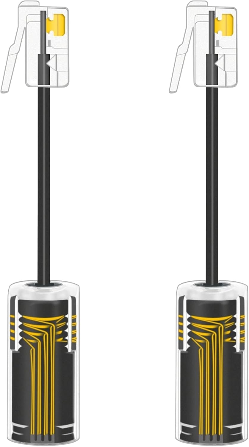 NECABLES 2Pack Phone Cord Detangler for Landline Telephone Handset Cord Detangler for Desk Phone RJ9 4P4C Male to Female Black
