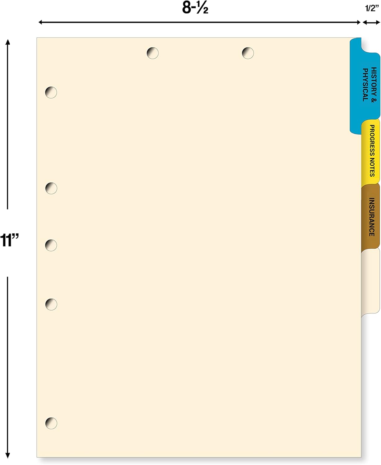 Doctor Stuff - Stock Medical Chart Dividers, 400 Sets of 4 Popular Healthcare Index Tabs, Side Tab, 9" x 11", File Folder Organizer for Nursing Patient Charts and Medical Records
