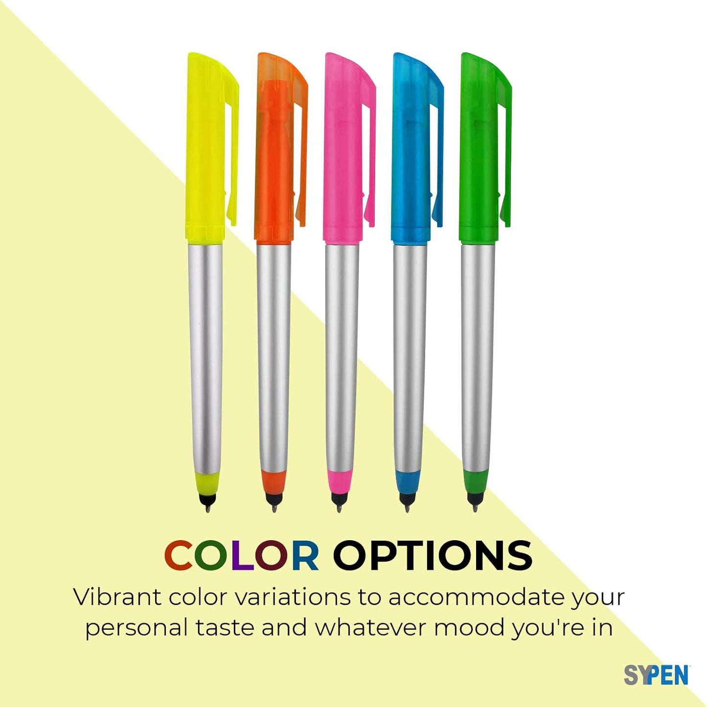 Personalized Pens with Highlighter and Stylus -250 Pack Bulk-Free Imprint - 3 In Highlighter, Ballpoint Pen, and Stylus Combo- add Custom Business Name, Logo or Gift Message- Assorted, Black Imprint