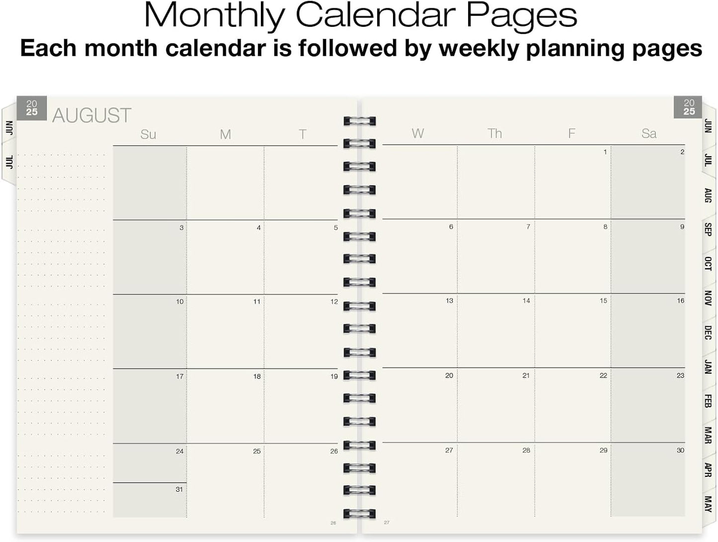 Global Printed Products Essential 7"x9" Monthly & Weekly 2025-2026 Planner - (7" x 9" - June 2025 Through July 2026)