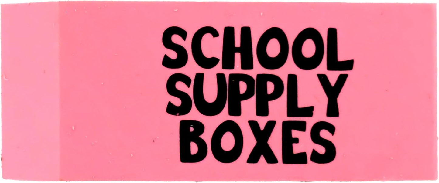 School Supply Boxes | Pink Wedge Erasers | 60 Pack | Smudge-Free and Durable