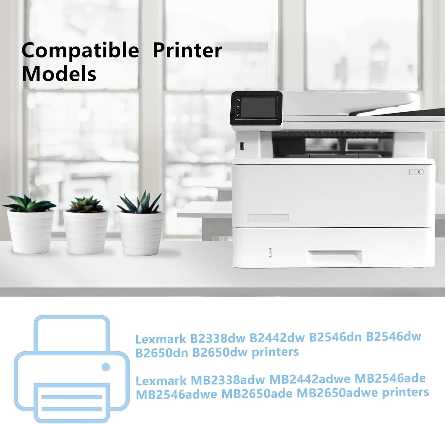 High Yield B231000 Black Toner Cartridge Compatible with Lexmark B231000 Toner Cartridge for B2338 B2442 B2546 B2650 MB2338 MB2442 MB2546 MB2650 Laser Printer(3,500 Pages)