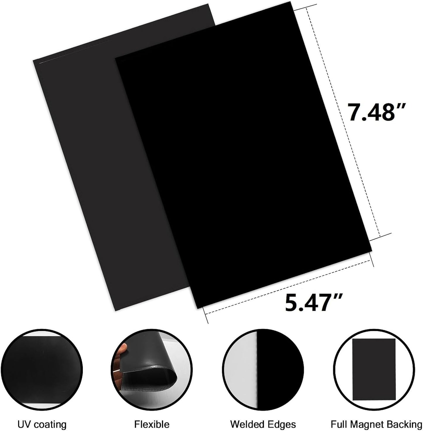 5X7 Magnetic Picture Frame for Fridge-20 Pack,Black Magnets Photo Sleeves