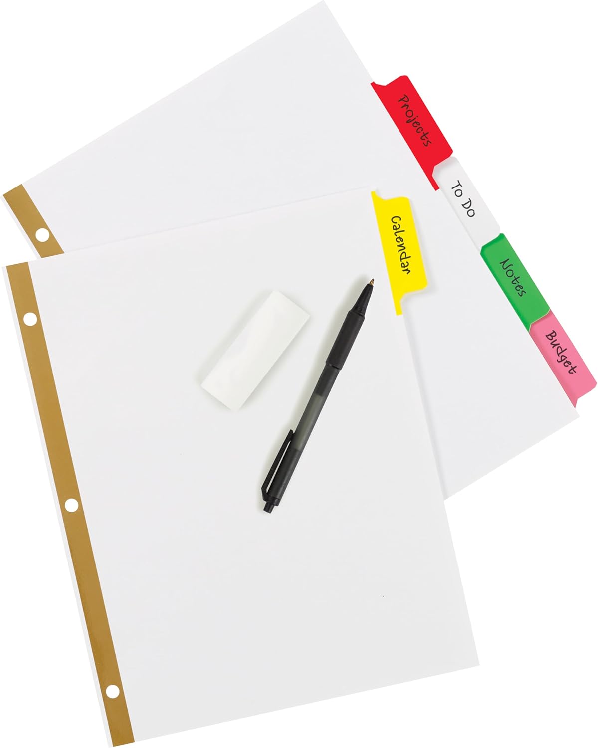 Avery Big Tab Write & Erase Dividers for 3 Ring Binders, 5-Tab Sets, Multicolor Divider Tabs, Great for Organizing Projects, Reports, Finances, and More (48-Pack of 23076)