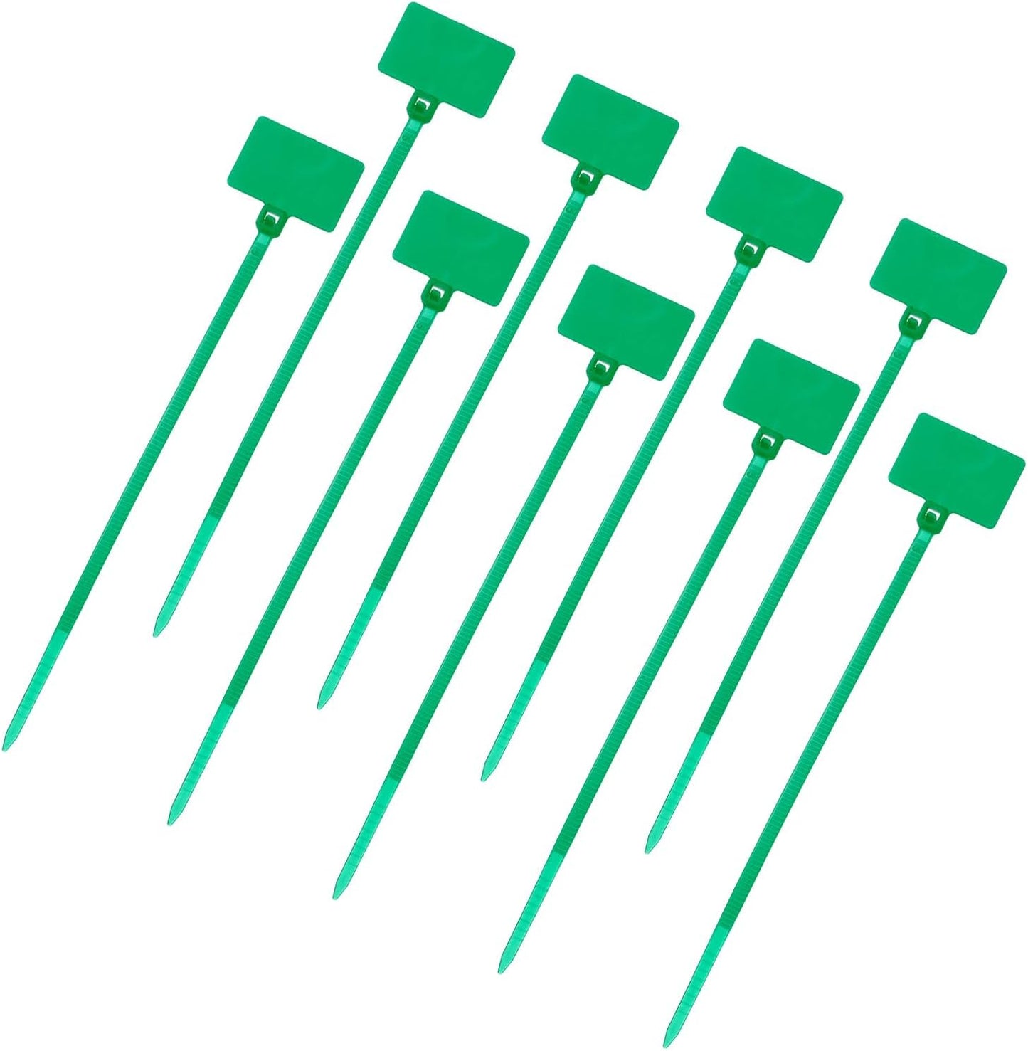 uxcell 100 Pcs Cable Label Marker Tags, Nylon Cable Zip Tie Tags 6.3 Inch Writable Self-Locking Wire Labels Zip Ties for Organization Marking, Green