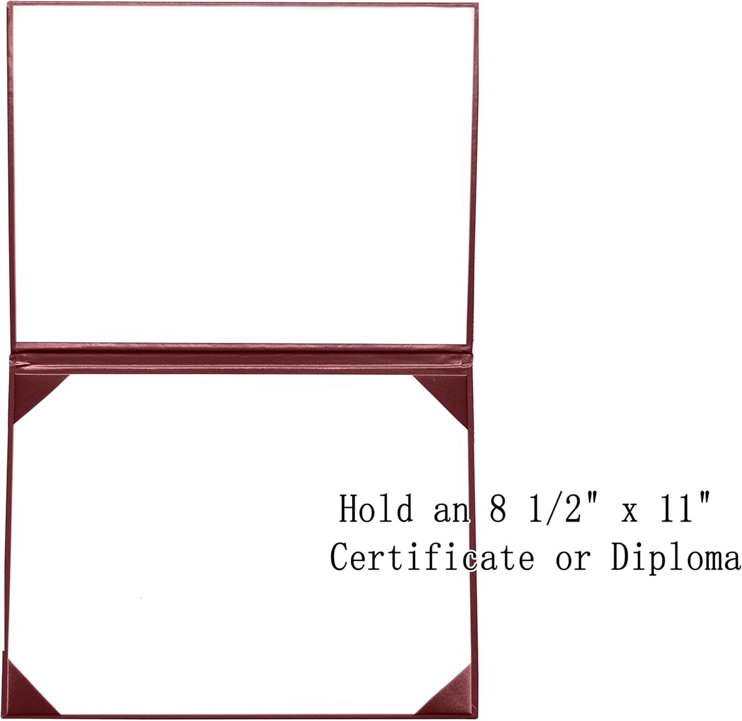 12 PCS Smooth Diploma Certificate Cover 8 1/2" x 11" Maroon