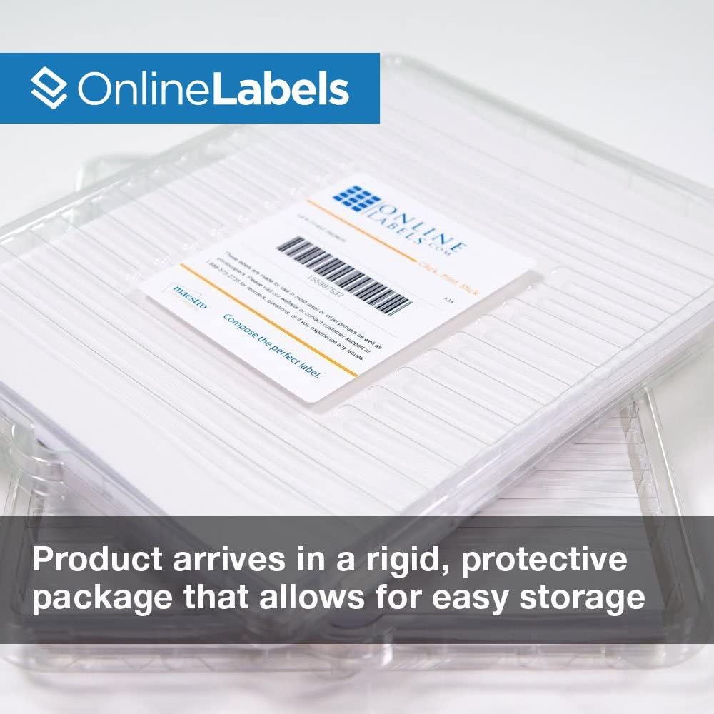 OnlineLabels 2-1/3" x 3-3/8" Printable Name Tags – Permanent Adhesive, White Matte – for Conference, Event, & Visitor Name Badges – for Inkjet & Laser Printers –Pack of 800 Labels, 100 Sheets OL5030WX