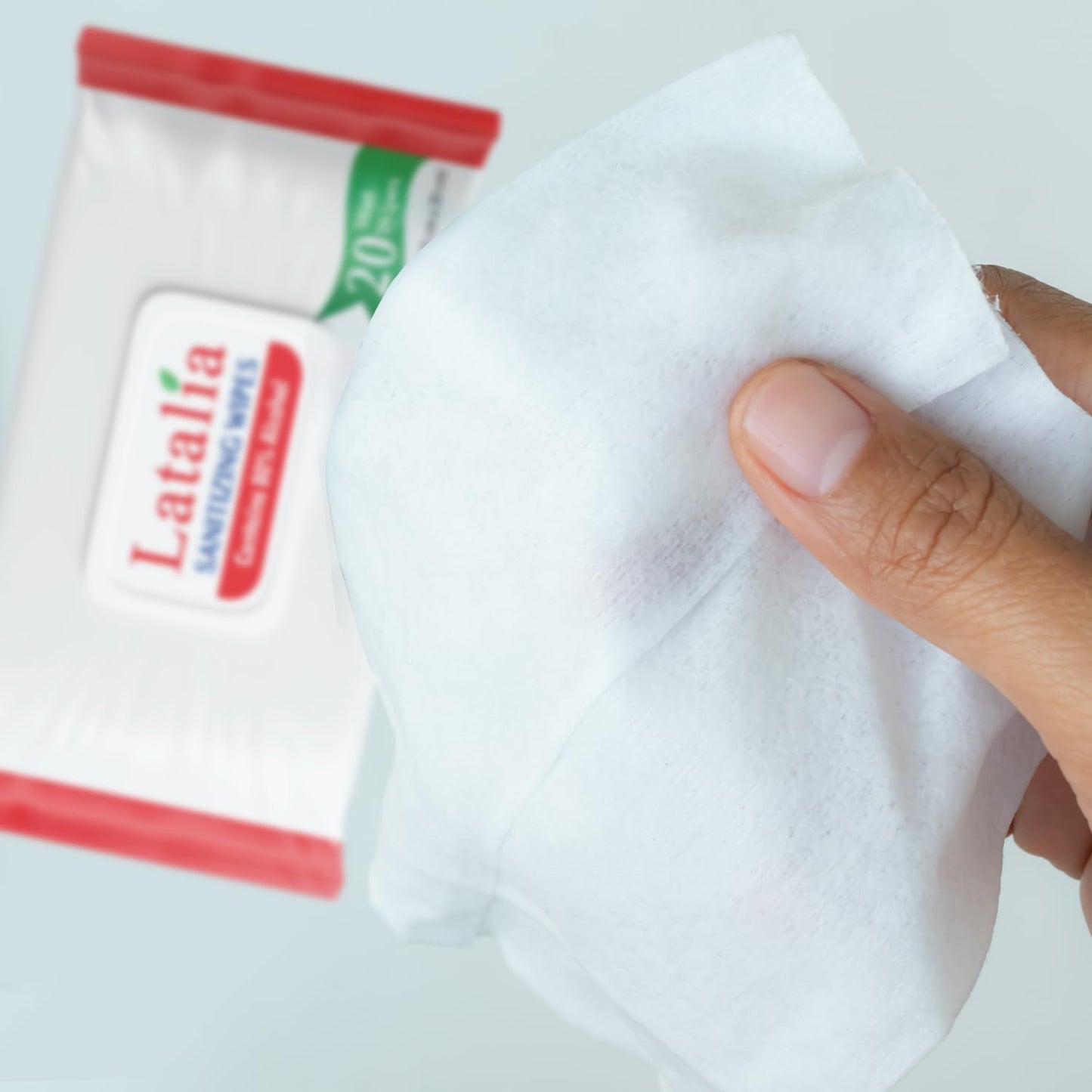 Hand Wipes | 80% Alcohol Hand Sanitizer Wipes for Hands & Face Moisturizing, Gentle, Convenient and Fragrance Free (Pack of 2, 20 Counts)