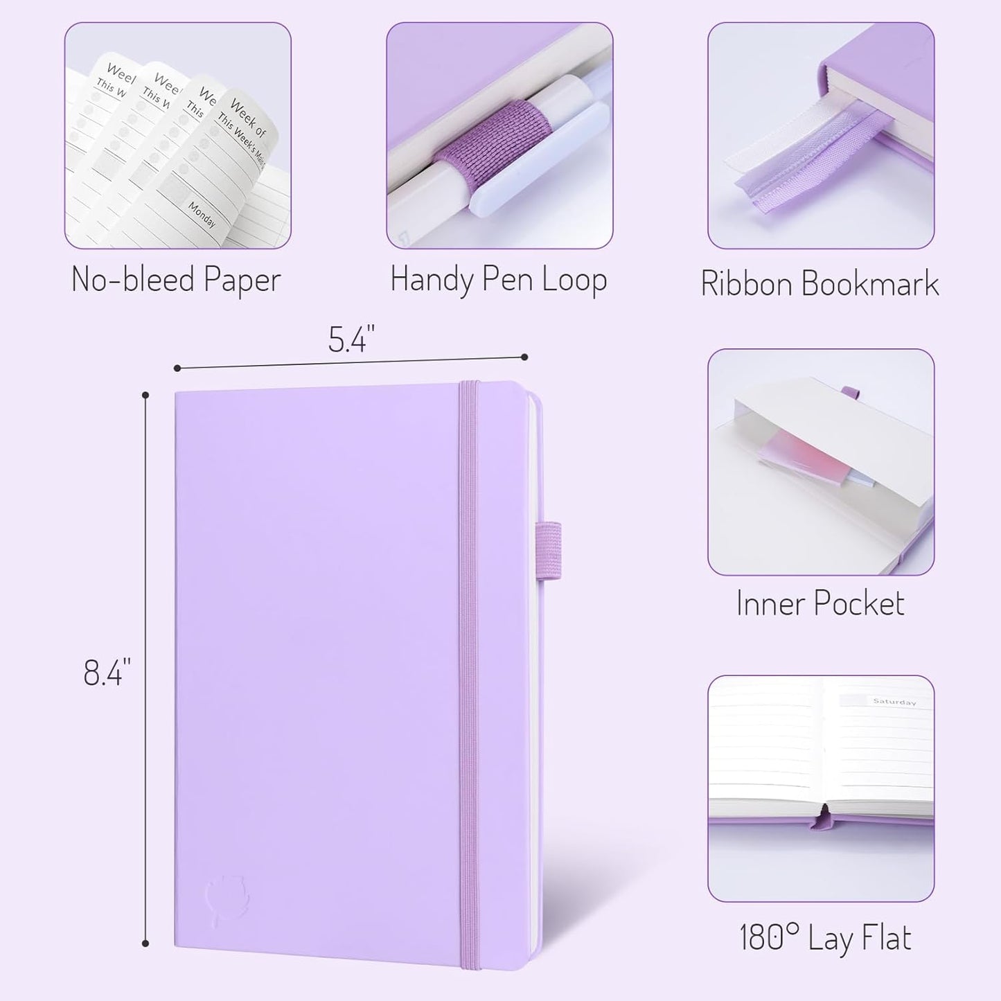 Undated Weekly Planner for 2025, Forvencer Simplified Weekly & Monthly Calendar Planner, Cute Daily Organizer Notebook, Agenda Journal to Track Goals & Tasks, Start Anytime, A5 Size, Dark Green