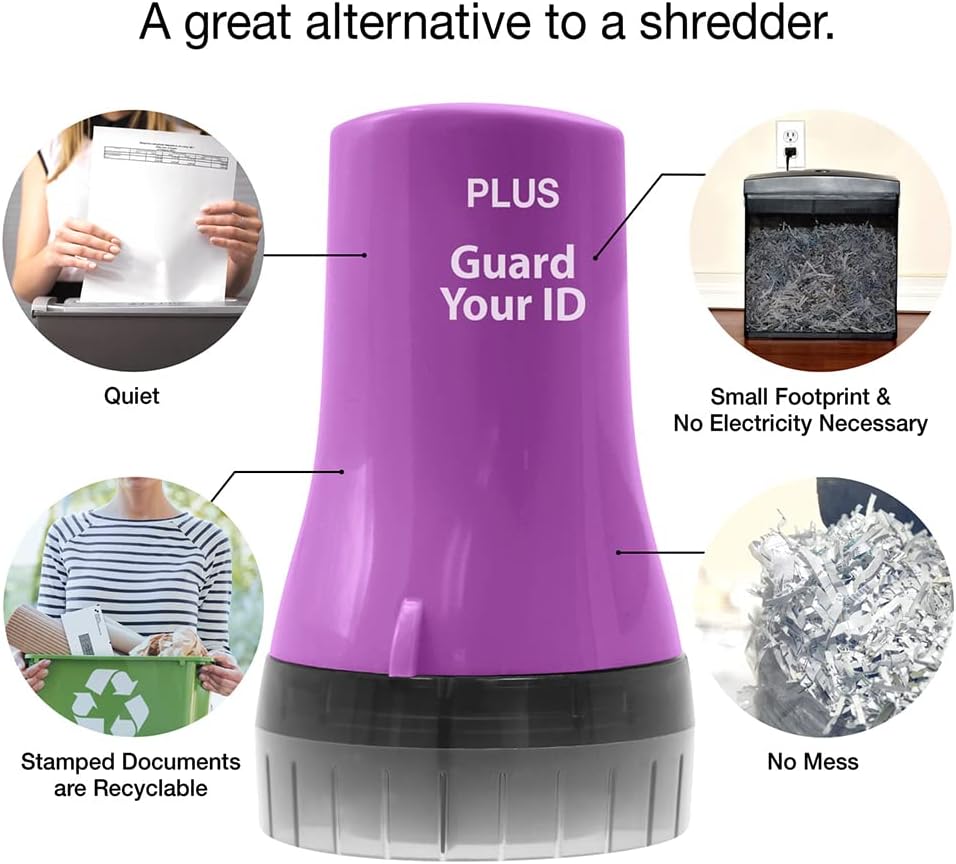 Wide Advanced Privacy Protection Roller by Guard Your ID for Bills, Mail, Address Labels (3-Pack, Purple)
