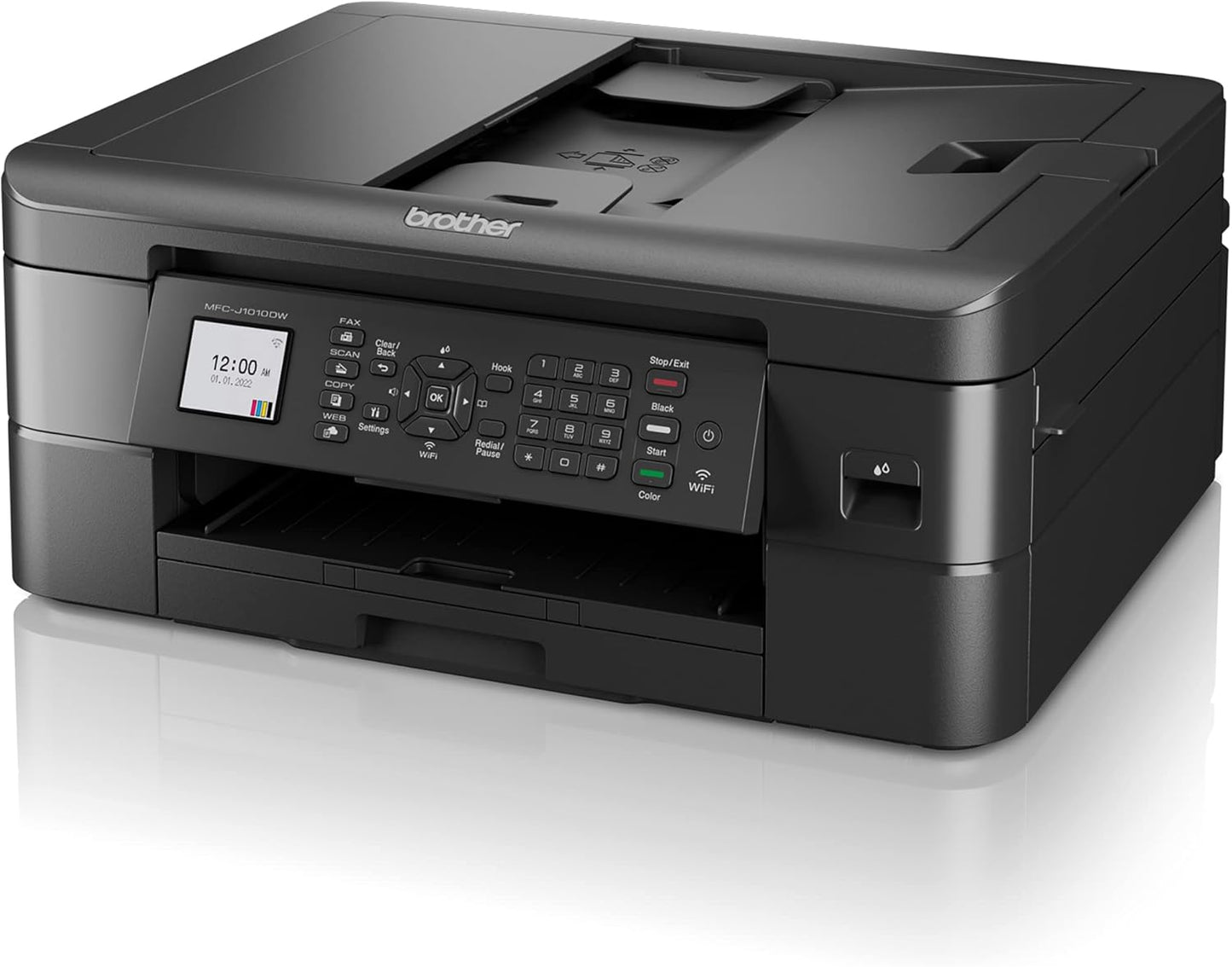 Brother MFC-J1010DW Wireless Color Inkjet All-in-One Printer with Mobile Device and Duplex Printing, Refresh Subscription and Amazon Dash Replenishment Ready (Renewed Premium)