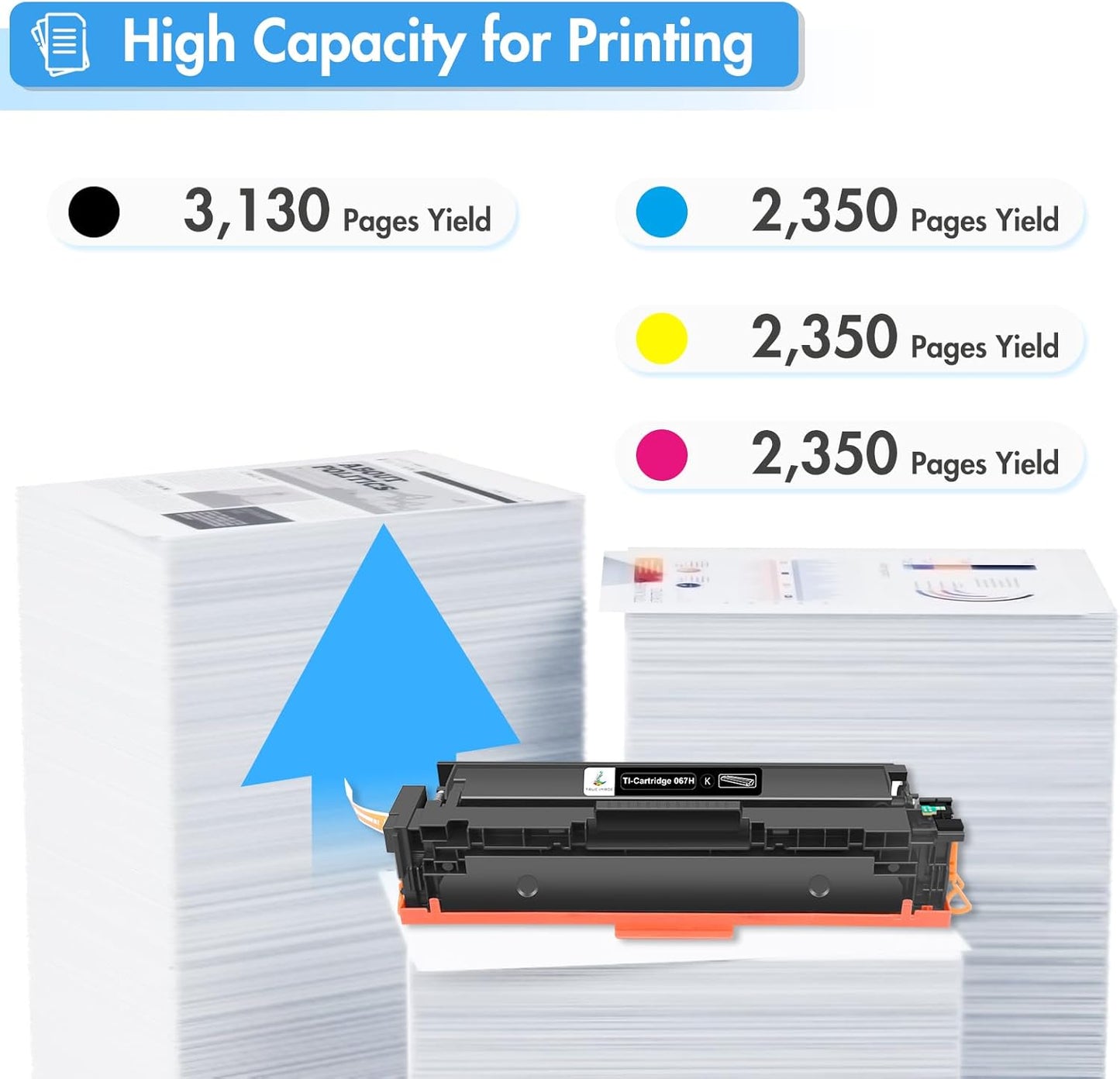 067 067H Toner Cartridge Set MF656Cdw MF654Cdw Compatible for Canon 067H 067 Color ImageCLASS LBP632CDW MF653Cdw LBP633CDW MF651CW LBP631CW Printer High Yield Ink (4 Pack)