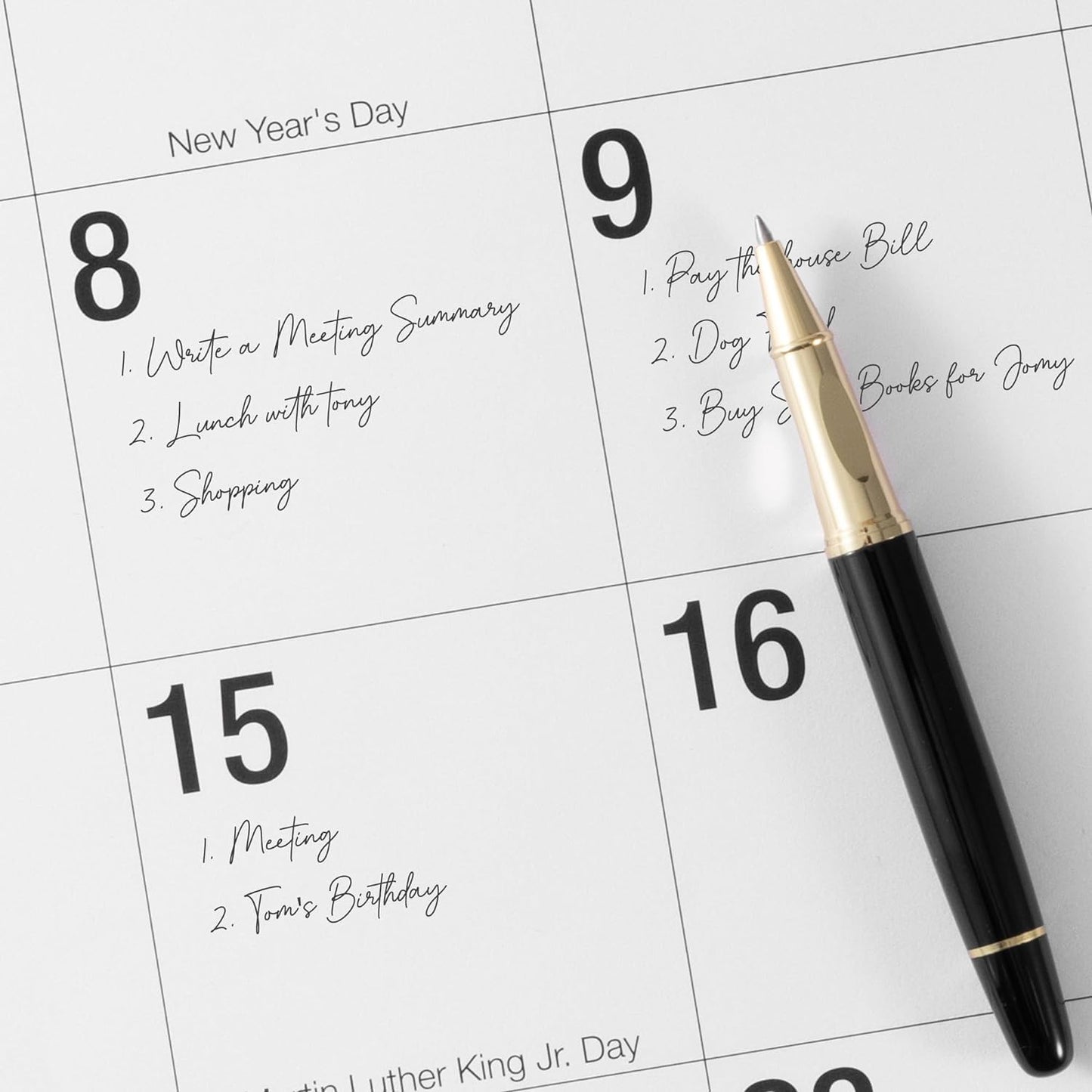 Nekmit Desk Calendar 2025-2026, Large Print Desk Calendar with Desktop Mat, 21" x 16 1/2", Runs From July 2025 to June 2026, for Home and Office, Black