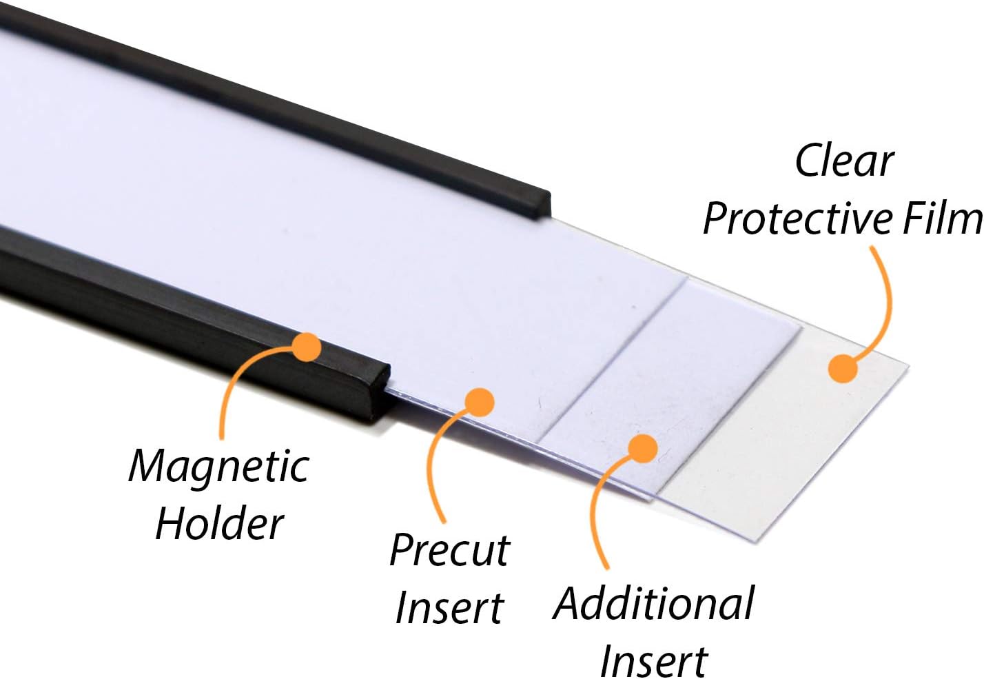 SmartSign Magnetic 'C' Channel Label Holders for Metal Racks and Shelves | 0.75" x 2" Pack of 25