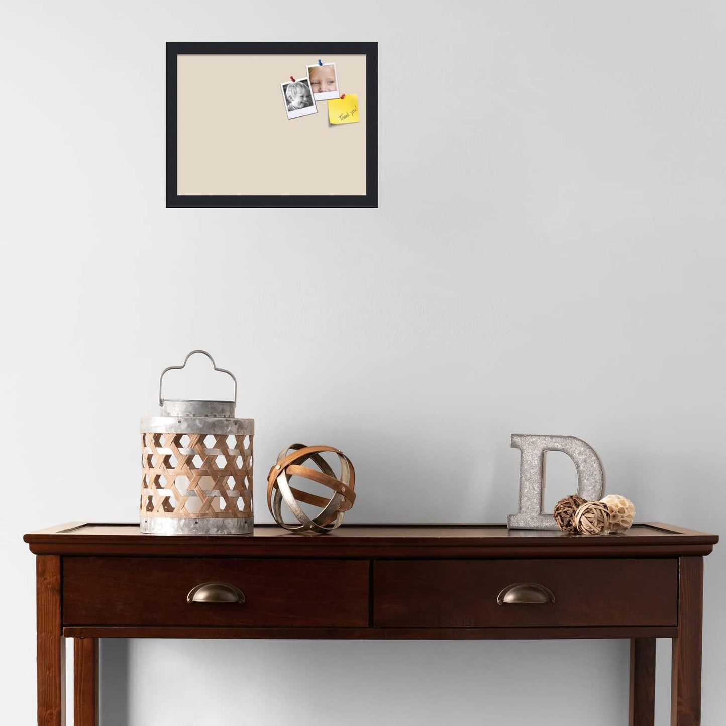 PinPix 16x12 Inch Cork Bulletin Board. This Decorative Framed Pin Board Comes with Desert Pastel Design and a Satin Black Frame. Ideal for Home Office Decor or Message Board (PinPix-1815)