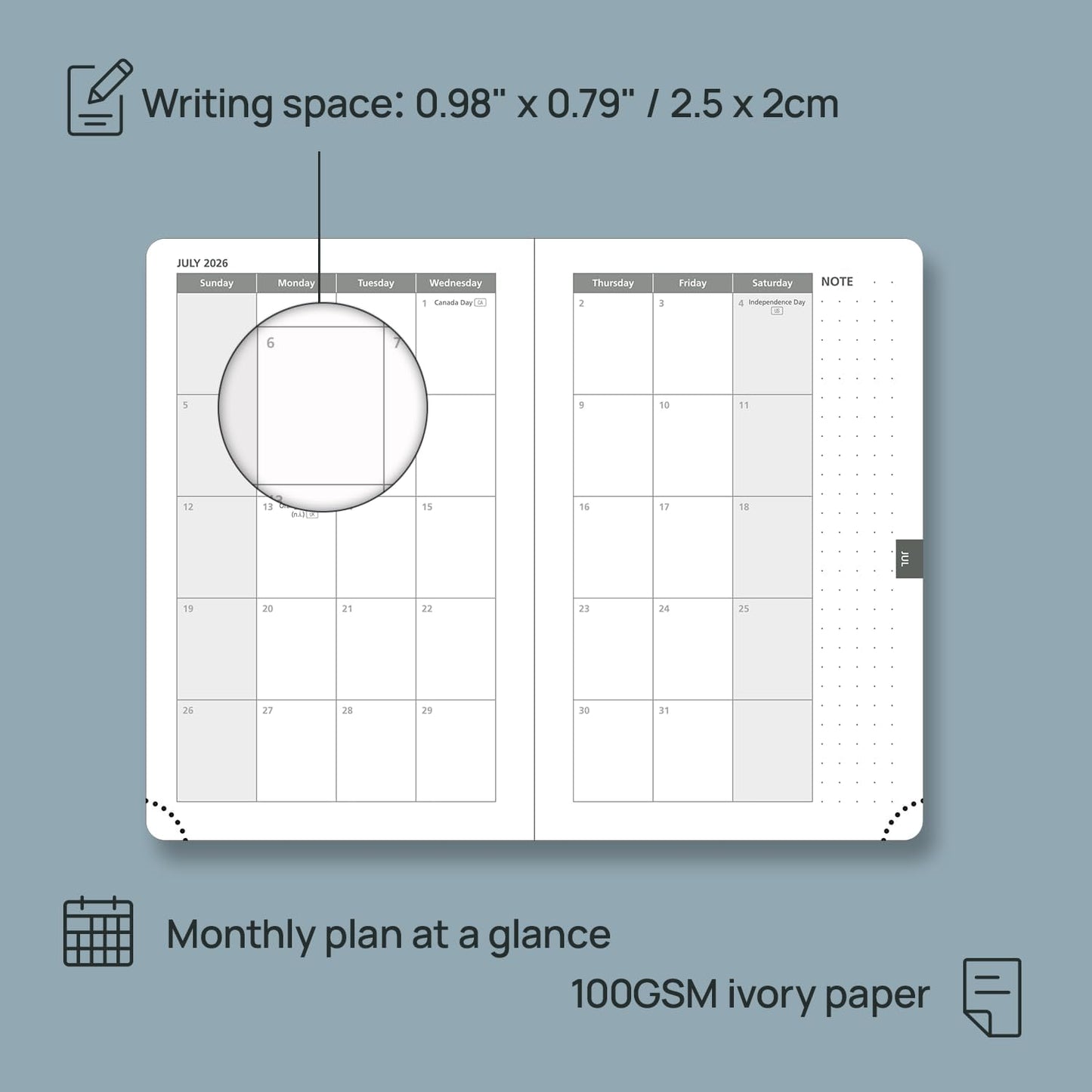 POPRUN 2026 Planner (Pocket Size 4''x 6.25'' Hardcover) - Small Calendar for Purse with Hourly Schedule & Vertical Weekly Layout, Monthly Calendars, 100 GSM - Black