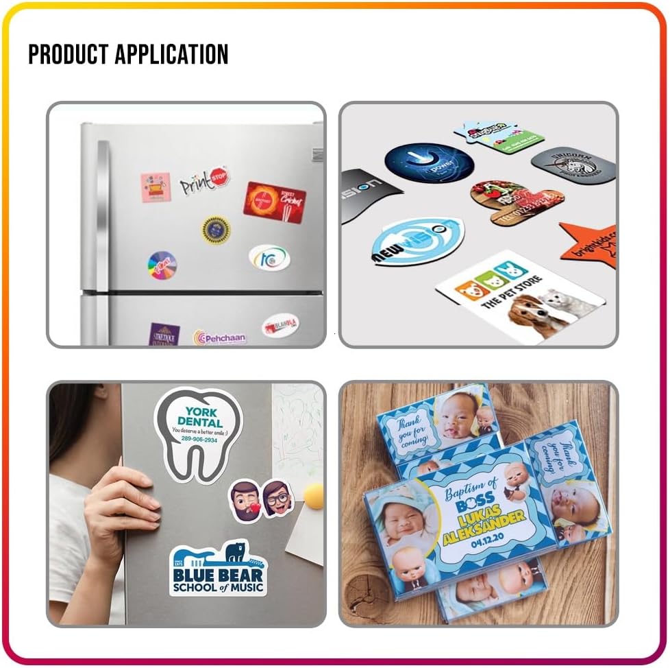 Magnetic Sheets with Adhesive Backing for Crafts, DIY. 12 Strong Craft Magnets 8.5" x 11" to Make Flexible Magnet Self Sticky Tapes, Strips, Squares, Sheet for School Classroom Board, Fridge, Photos