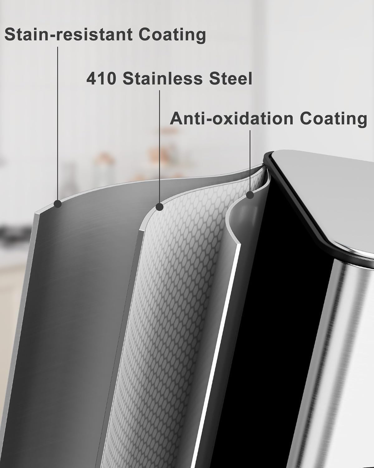 90L/23.8Gal Gallon Three-Compartment Pedal Stainless Steel Kitchen Recycling Trash Can with Odor Seal, Hands-Free Foot Operated Waste Bin for Home, Office, Restaurant, School, Hospital