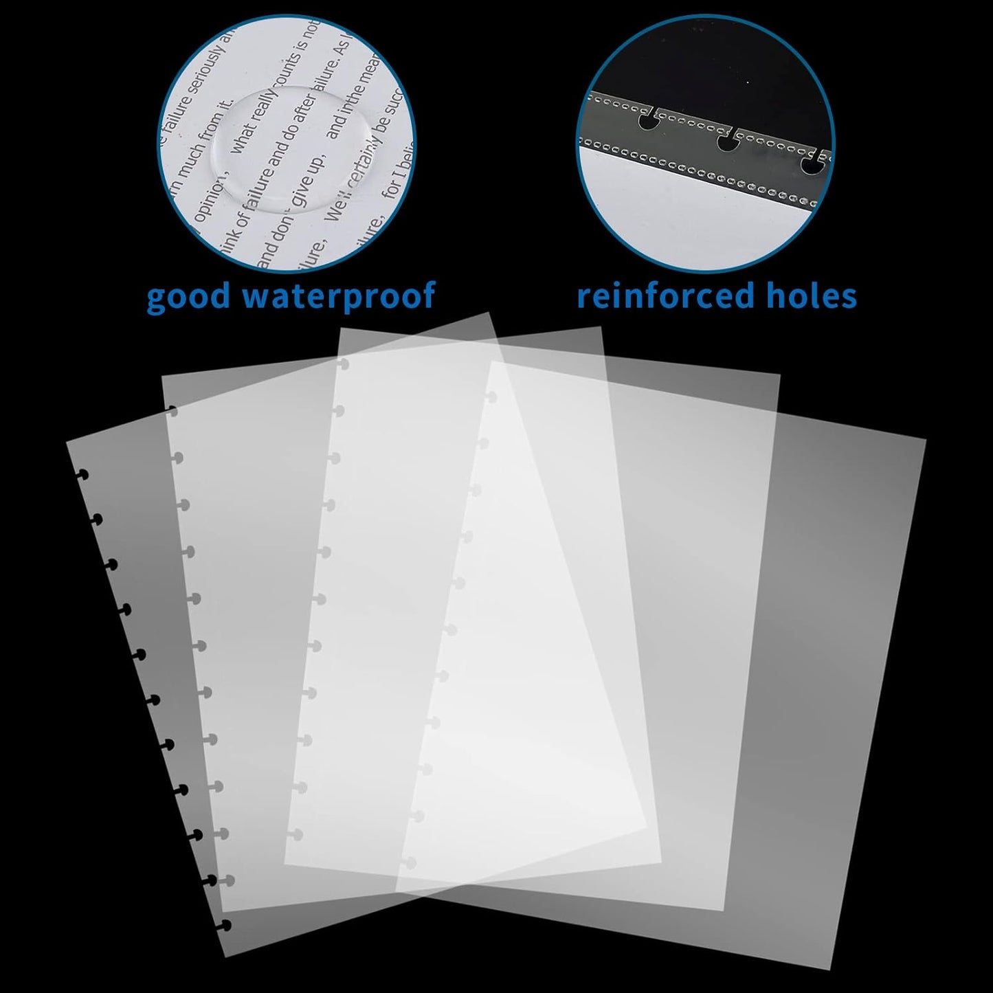 50 Piece Clear Sheet Protectors Page Protectors 8.5 x 11 Clear Binder Sheet Protectors Discbound Sheet Protectors for Discbound Holds Letter Size Discbound Binding Cover