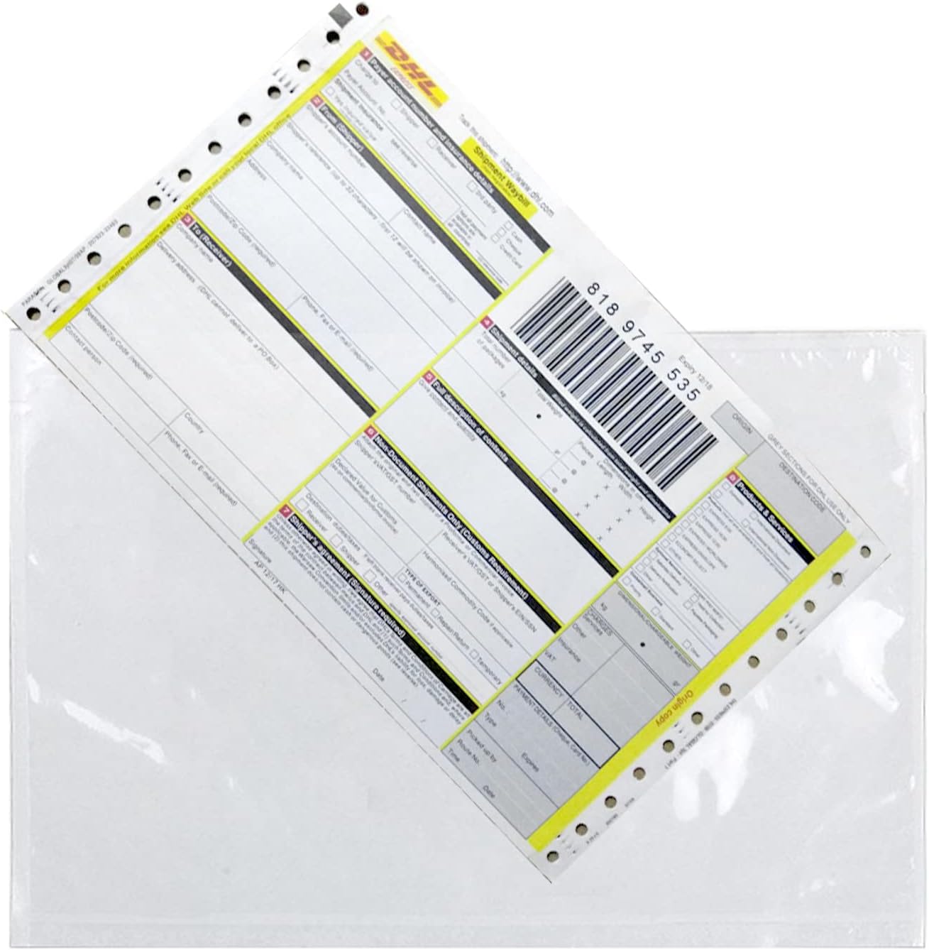 RyhamPaper Packing List Envelopes, Clear 7.5" x 5.5" Self Adhesive Shipping Labels Envelope Pouches (100 PCS)