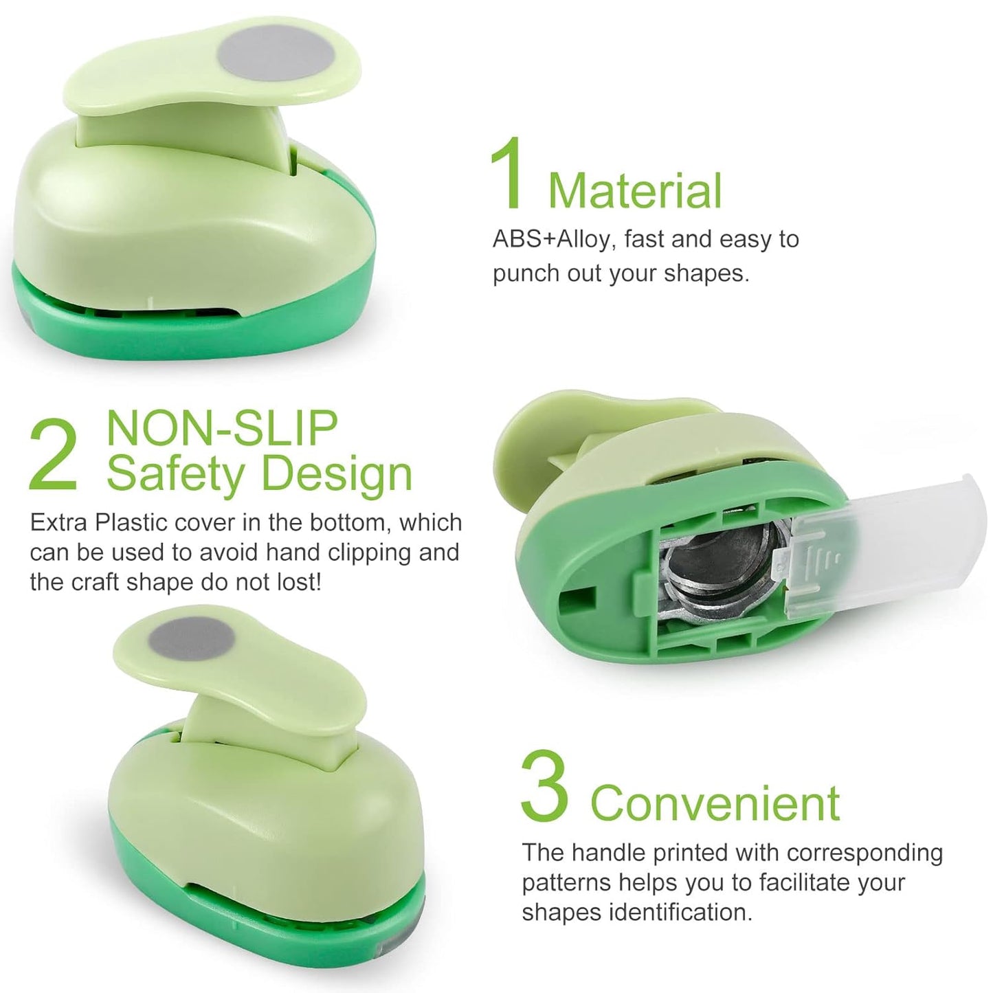 UCEC Craft Hole Punch, 2+1.5+1+5/8Inch Circle Punch, Circle Hole Punch, 4 Pcs Paper Punches for Crafting, Cardboard, Office Supplies, Back to School Supplies