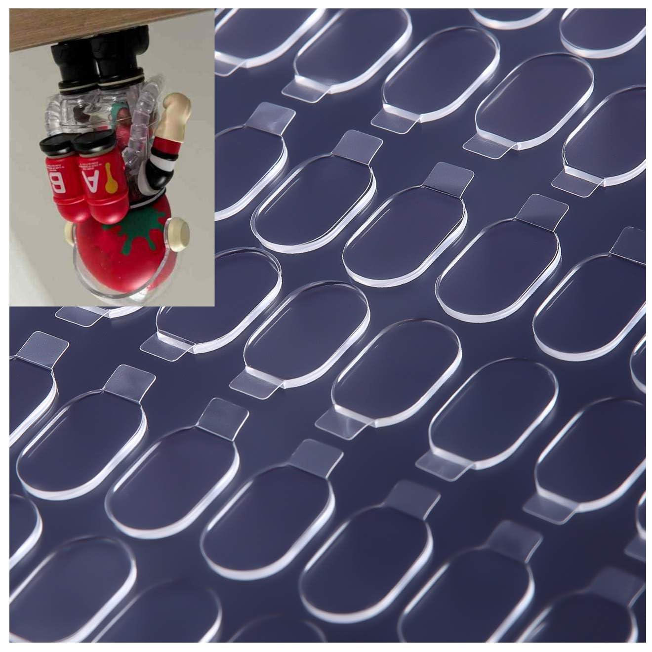 Double Sided Adhesive Putty with Pull Tabs, 500 Removable Clear Dots Sticky Tack, 0.31''x0.51''Waterproof Poster Putty Glue Dot for Party Decoration