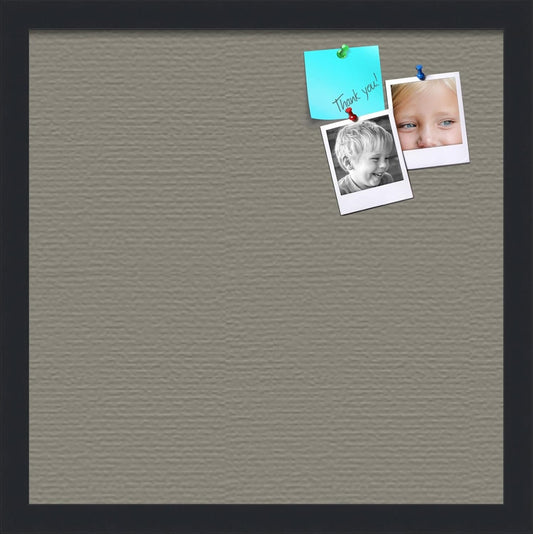 PinPix 16x16 Inch Cork Bulletin Board. This Decorative Framed Pin Board Comes with Pewter Design and a Satin Black Frame. Ideal for Home Office Decor or Message Board (PinPix-1812)