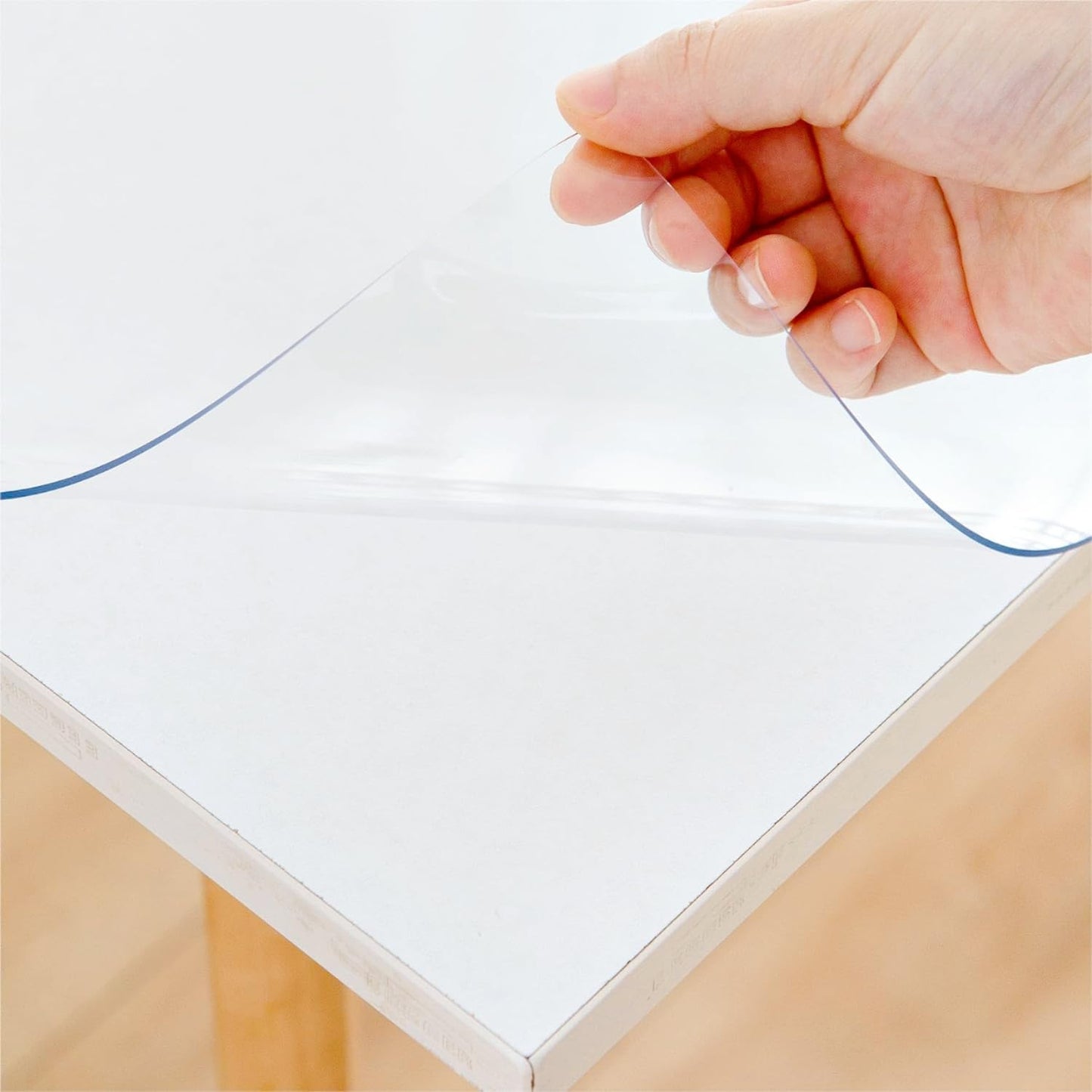 24 x 36 Inch Clear Table Cover Protector, Clear Table Protector for Dining Room Table, 1.5mm Plastic Table Cover, Waterproof Table Pad for Kitchen, Office