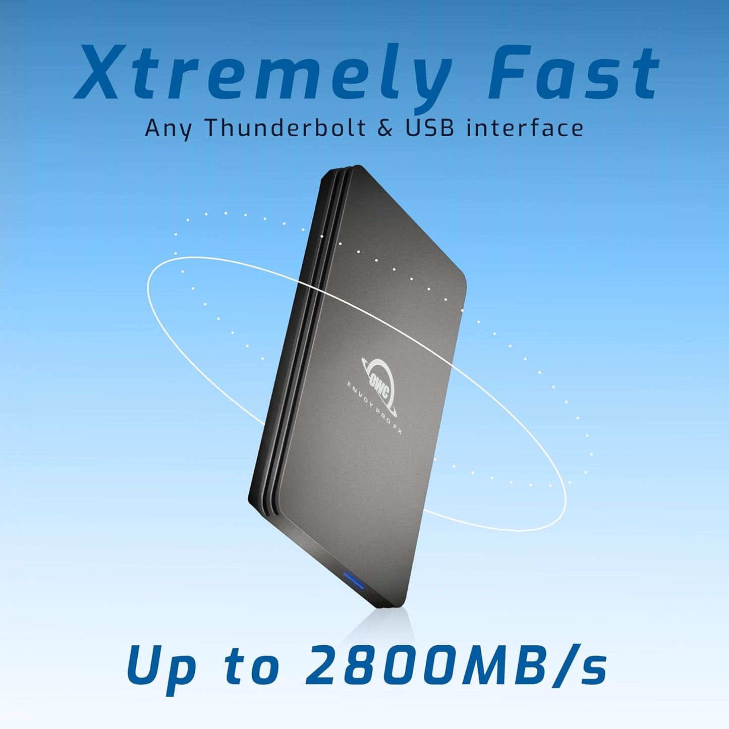 OWC 1TB Envoy Pro FX Portable Rugged External NVMe M.2 SSD Drive Thunderbolt 3, USB3.2 USB-C, up to 2800MB/s speeds, Drop/Shock Resistant Compatible with Mac and PC