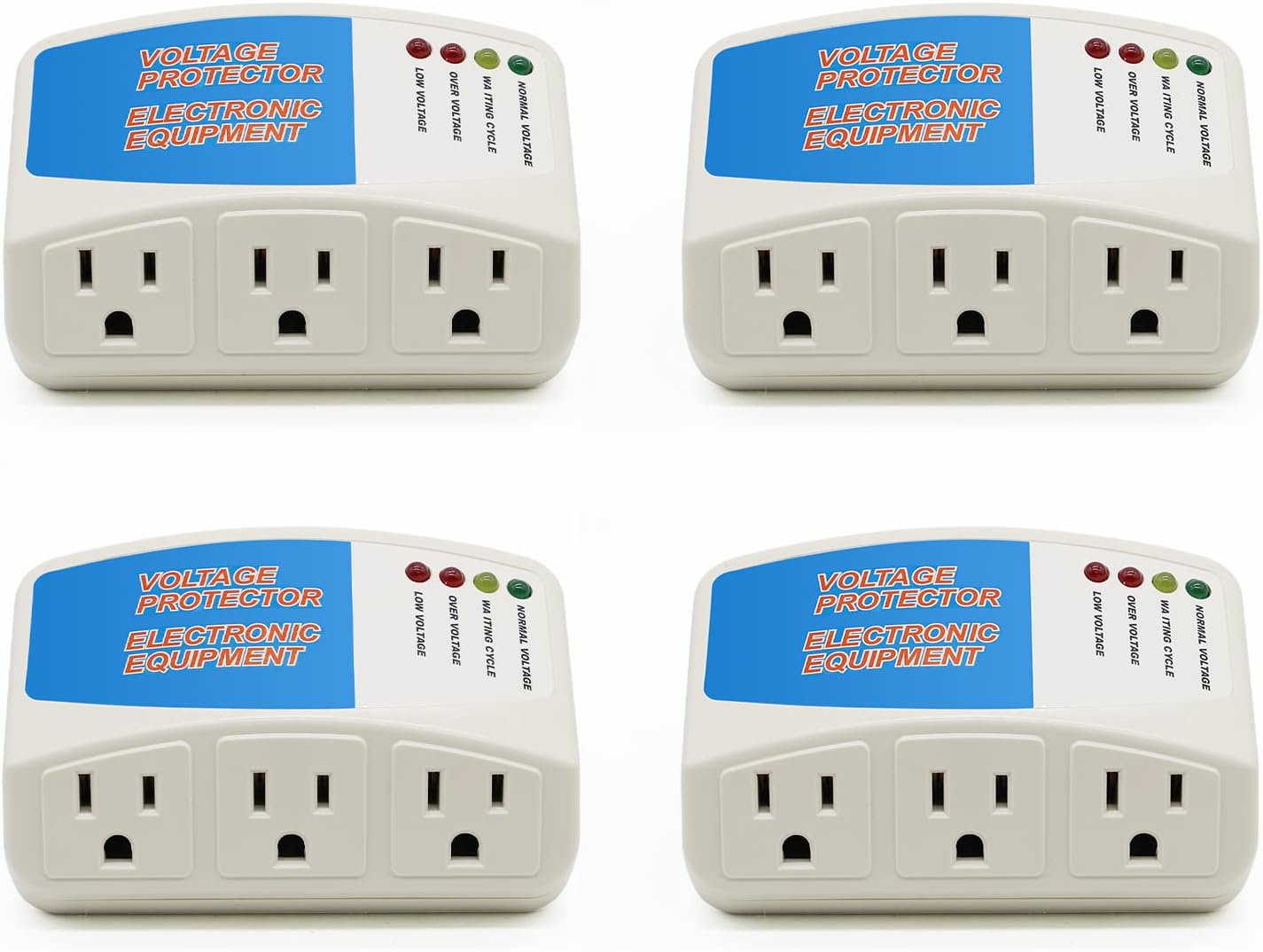 BSEED Surge Protector Home Appliance,3 Outlet Power Surge Protector, Voltage Protector Brownout Surge Refrigerator 1875 Watts,120V 15A(4Pack)